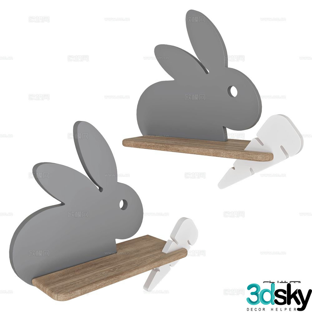 Candelux children’s wall cabinet shelf 3d model