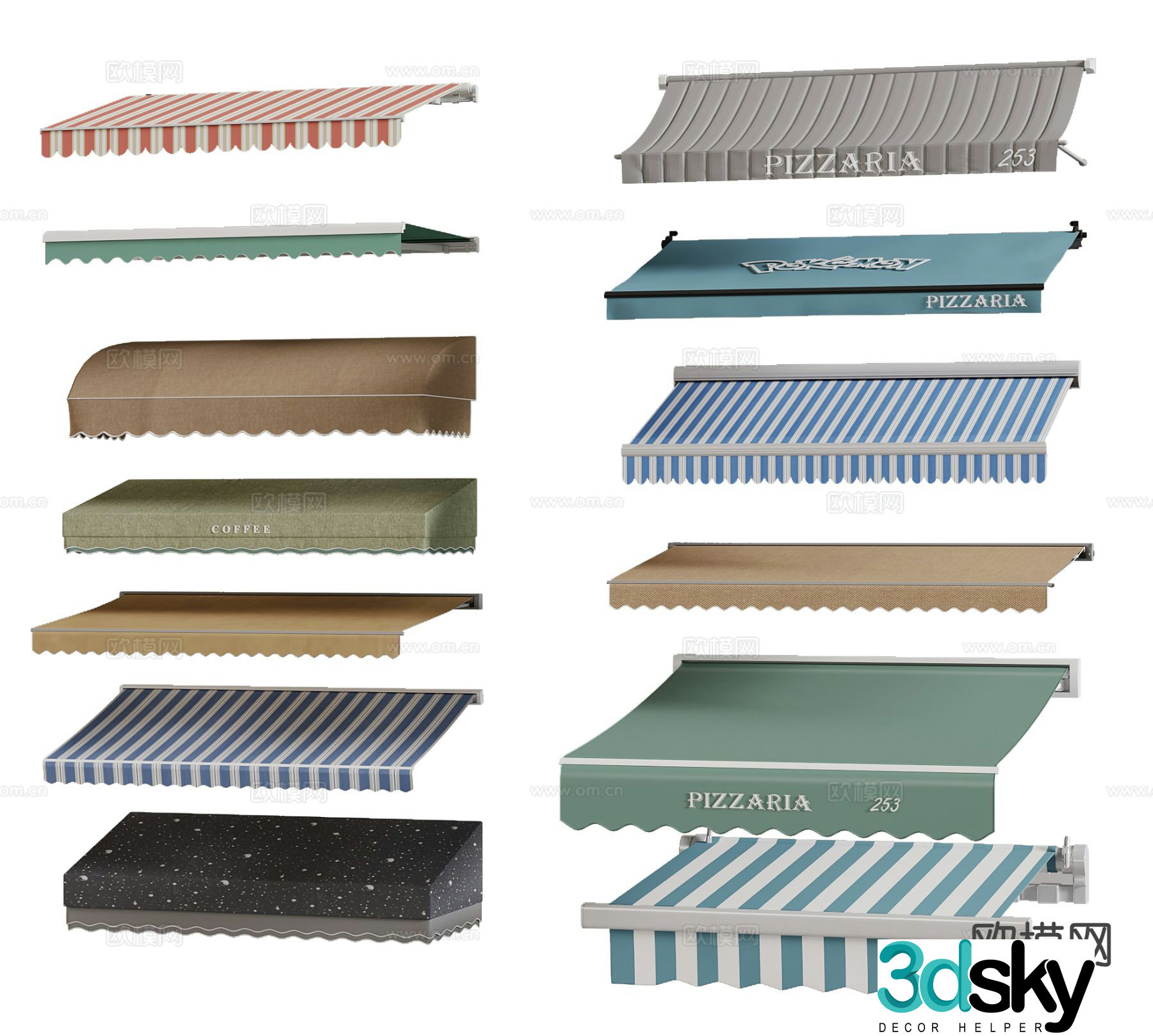 Awning awning rain cover 3d model