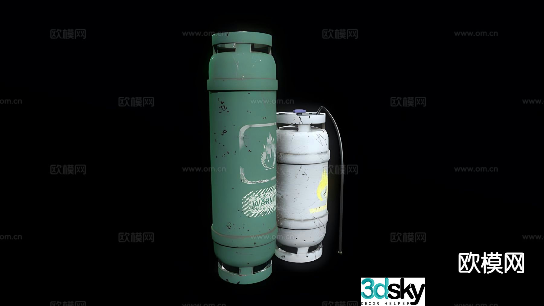 Industrial gas tank 3d model