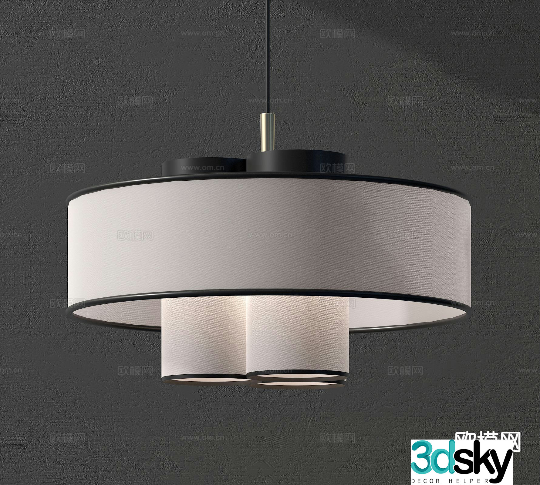 New Chinese style chandelier 3d model