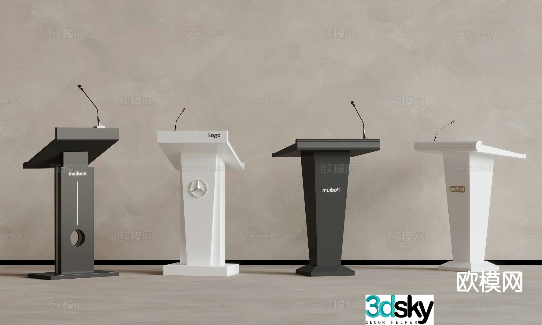 modern podium podium podium 3d model