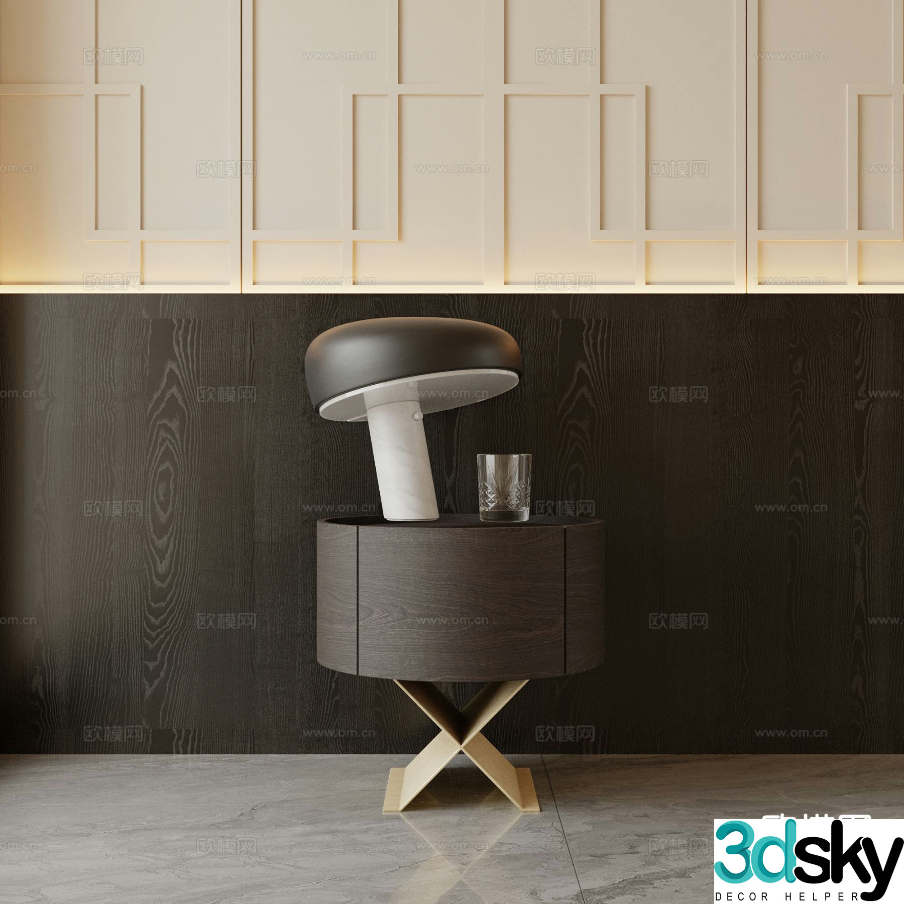 Modern bedside table 3d model
