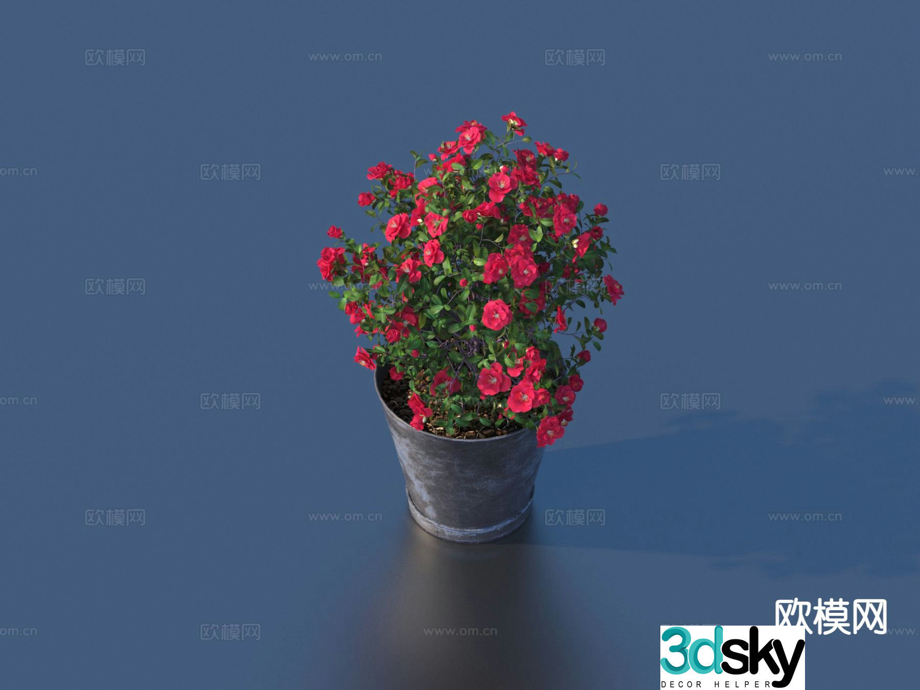 flower pot potted plant 3d model
