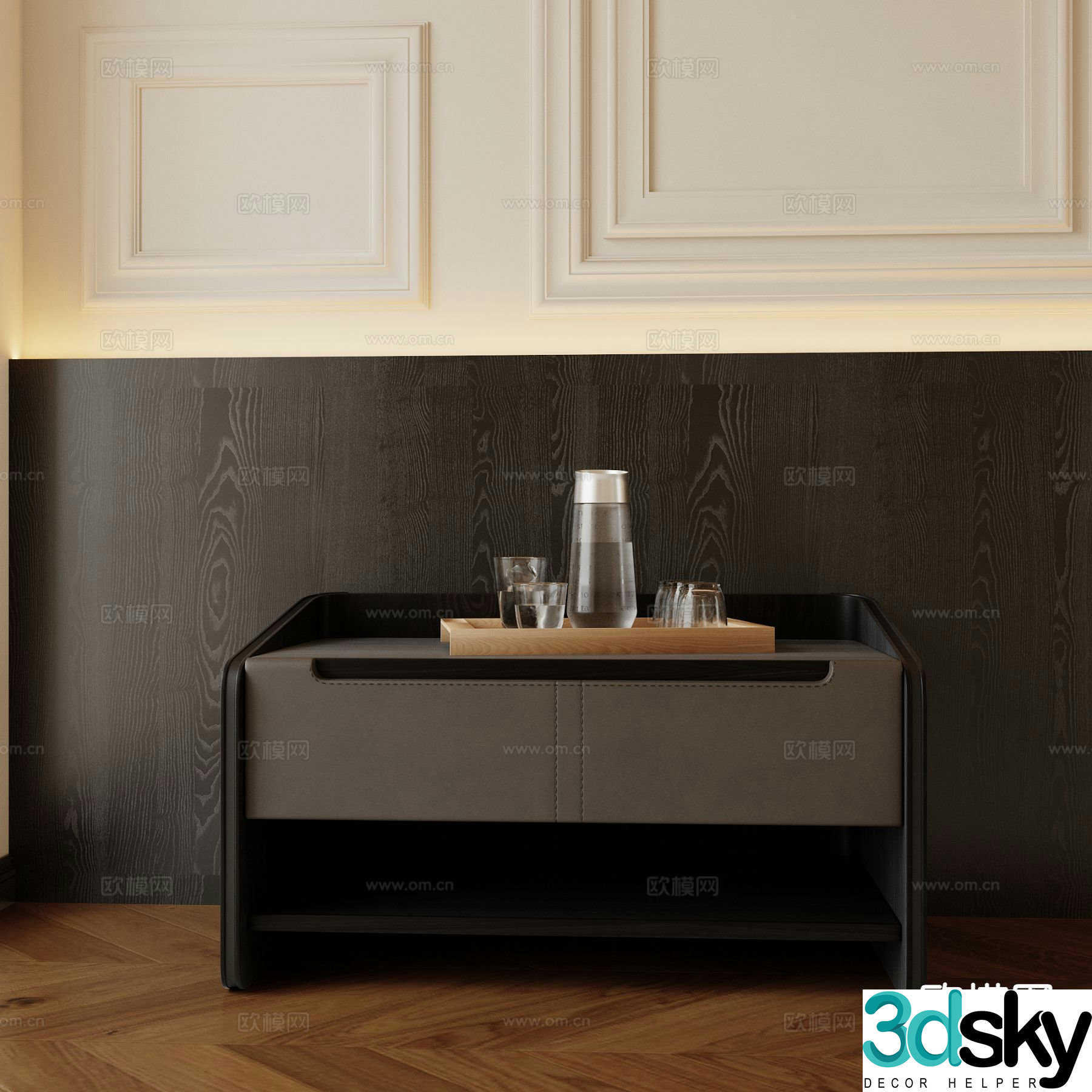 Modern bedside table 3d model