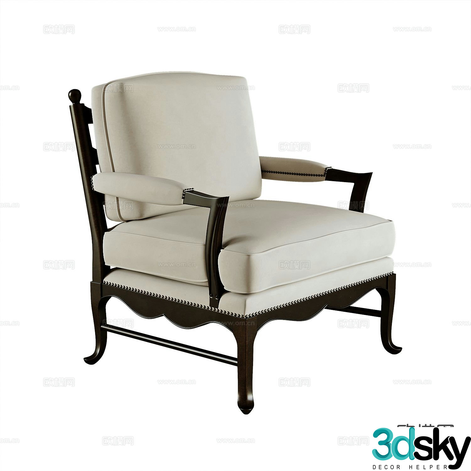American sofa chair leisure chair 3d model