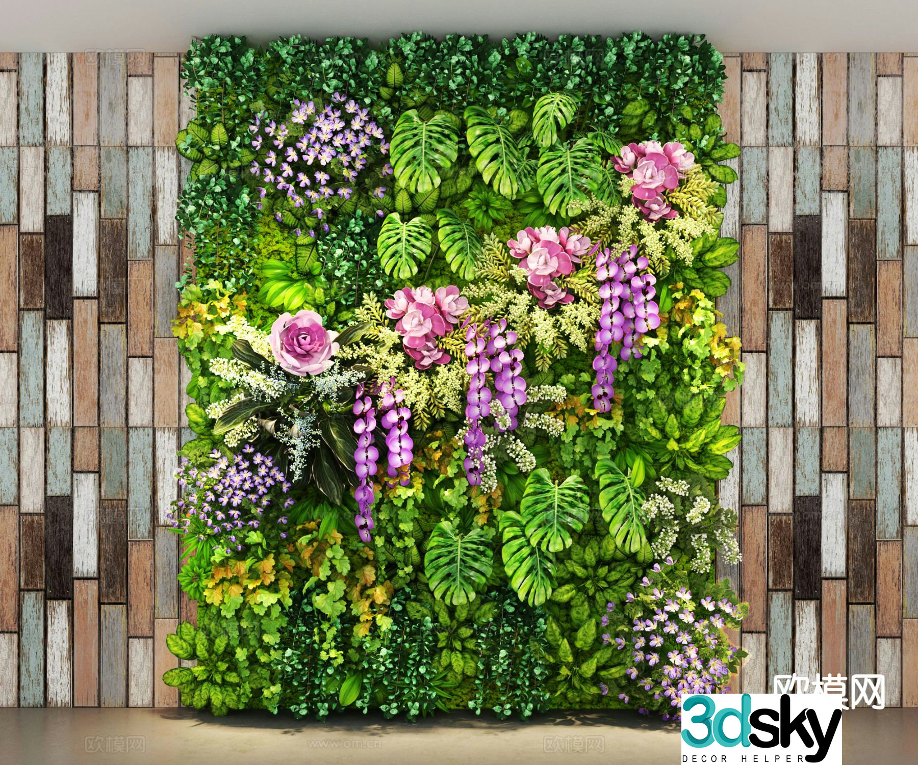 Modern plant wall 3d model