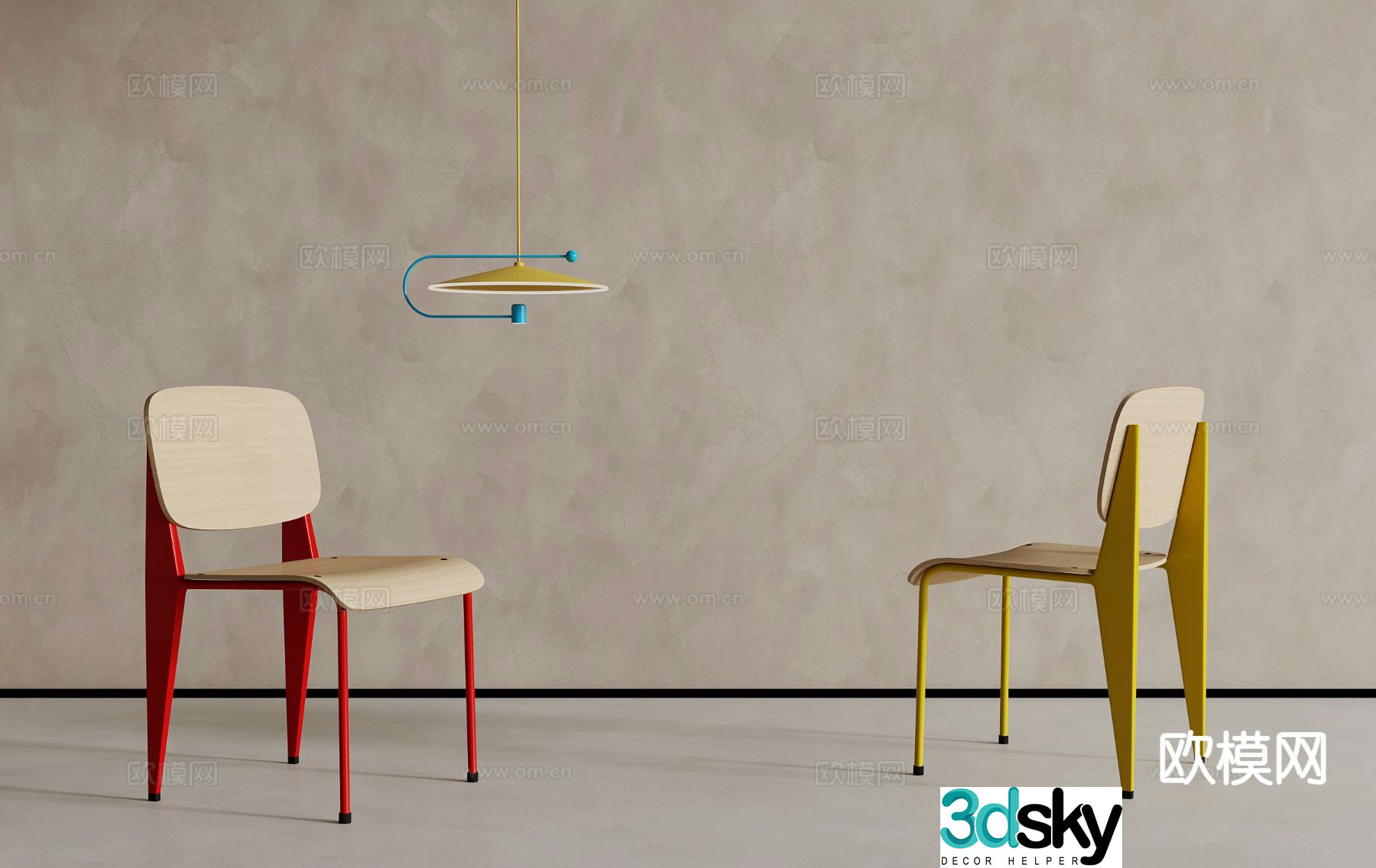Wabi-sabi chair dining chair dopamine chair 3d model