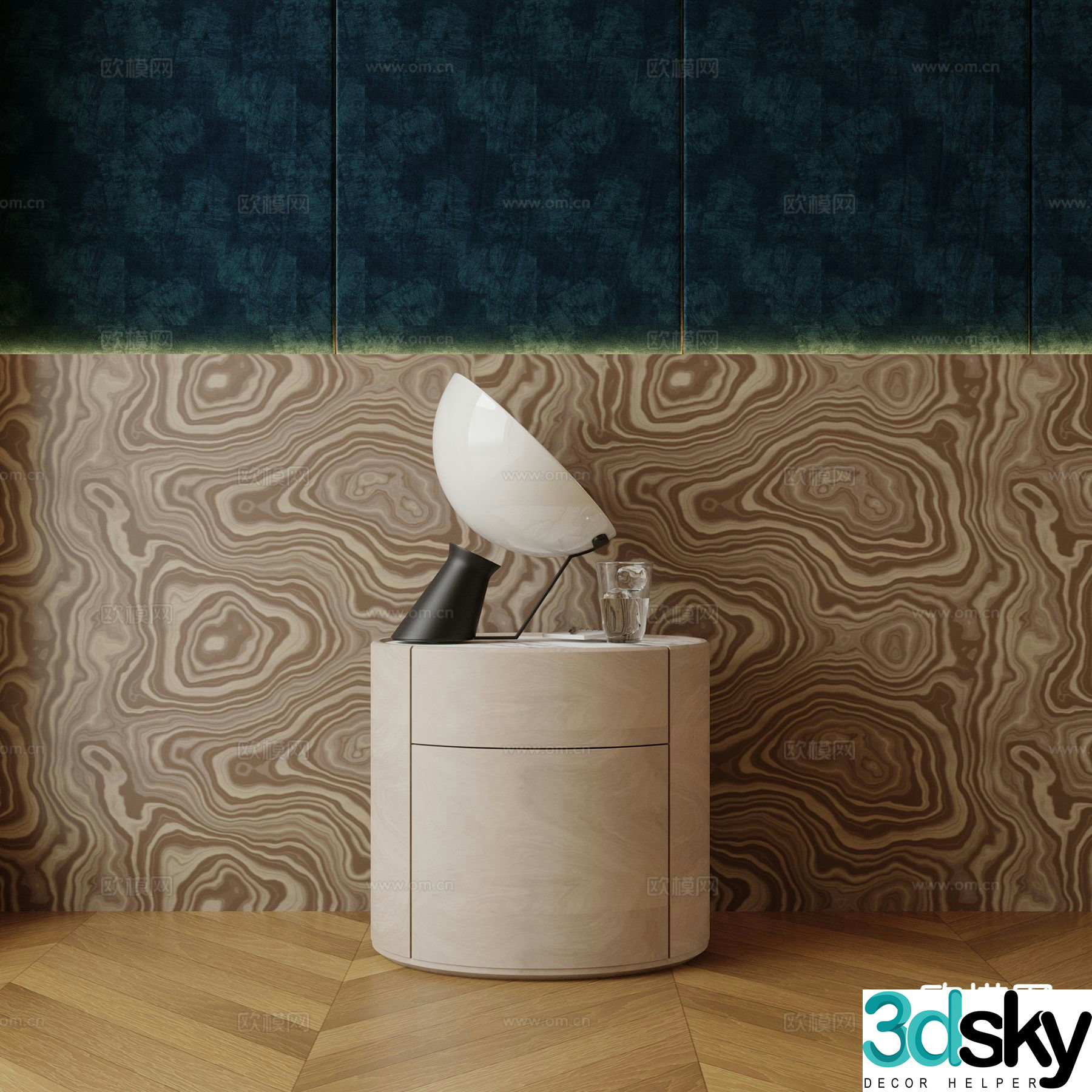 Modern bedside table 3d model