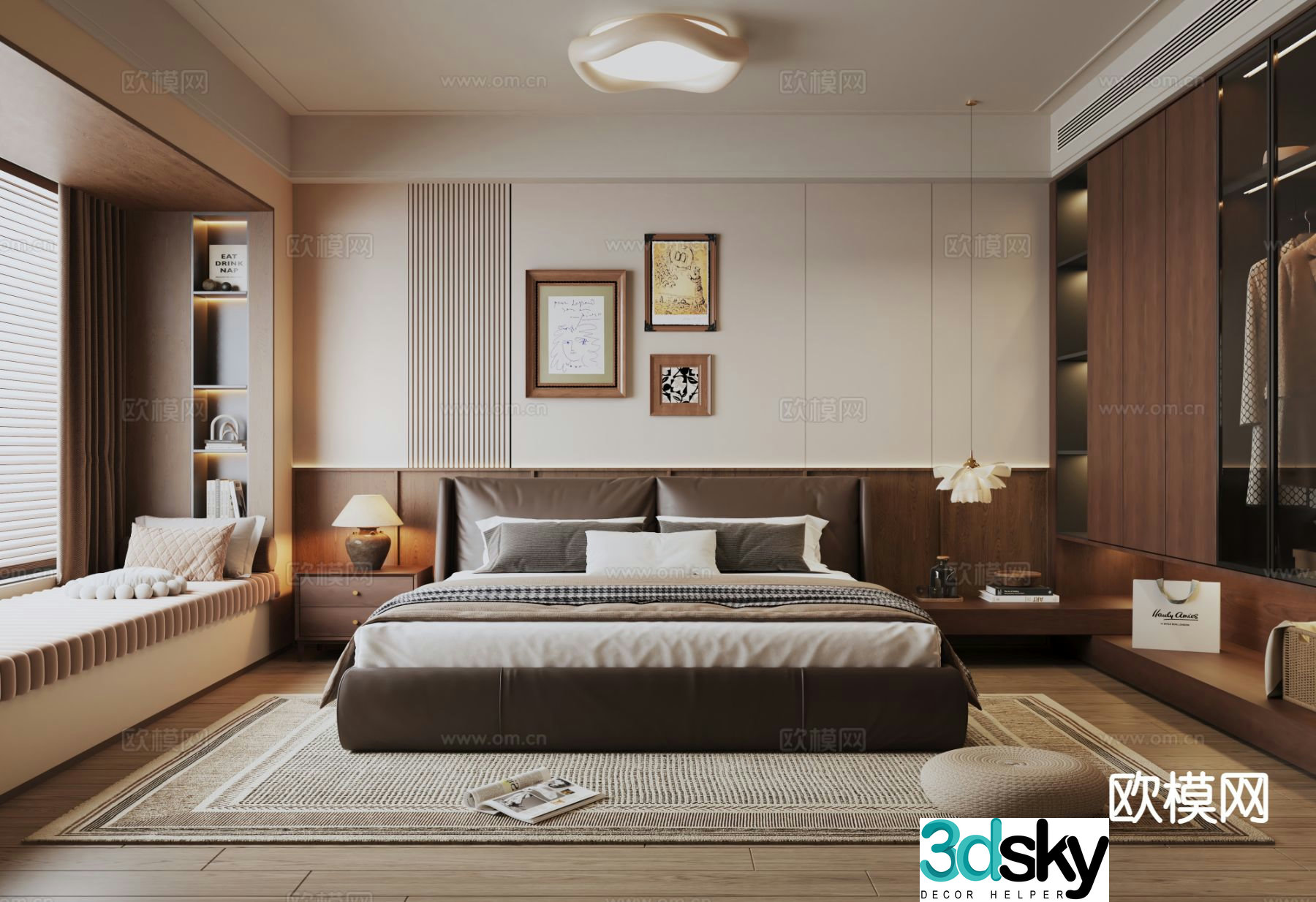 Middle style bedroom master bedroom 3D model