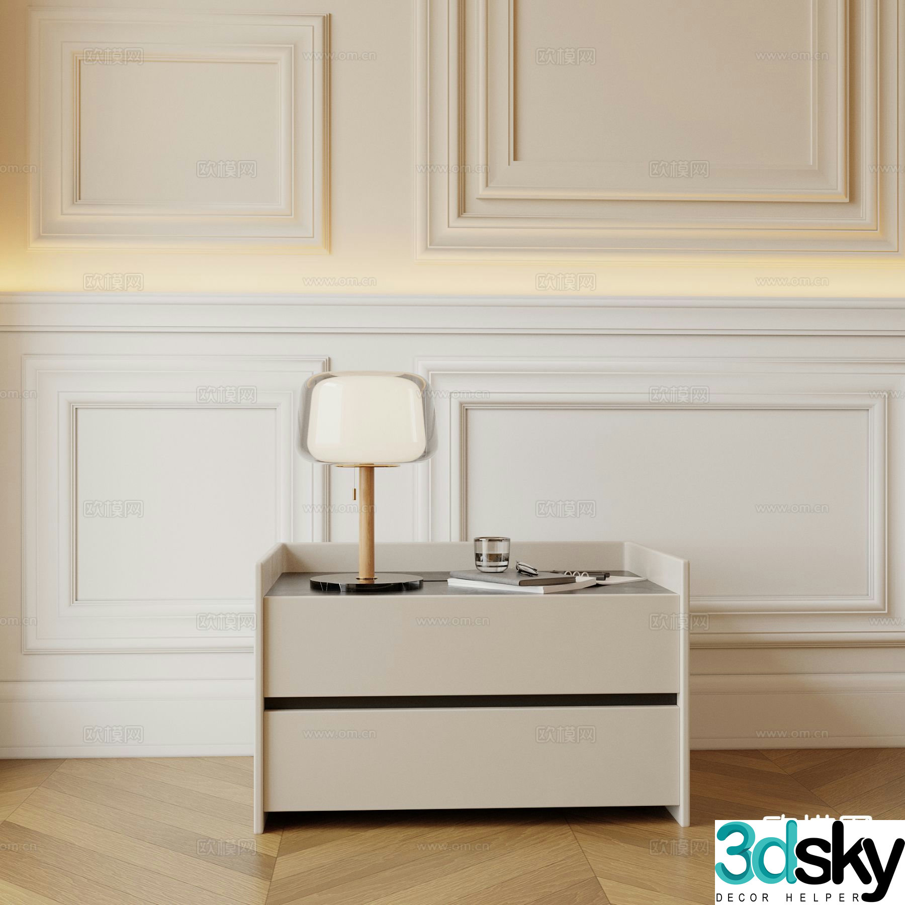 Modern bedside table 3d model