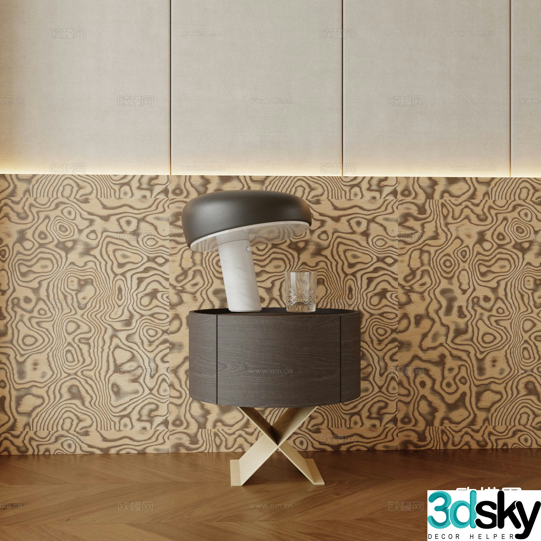 Modern bedside table 3d model