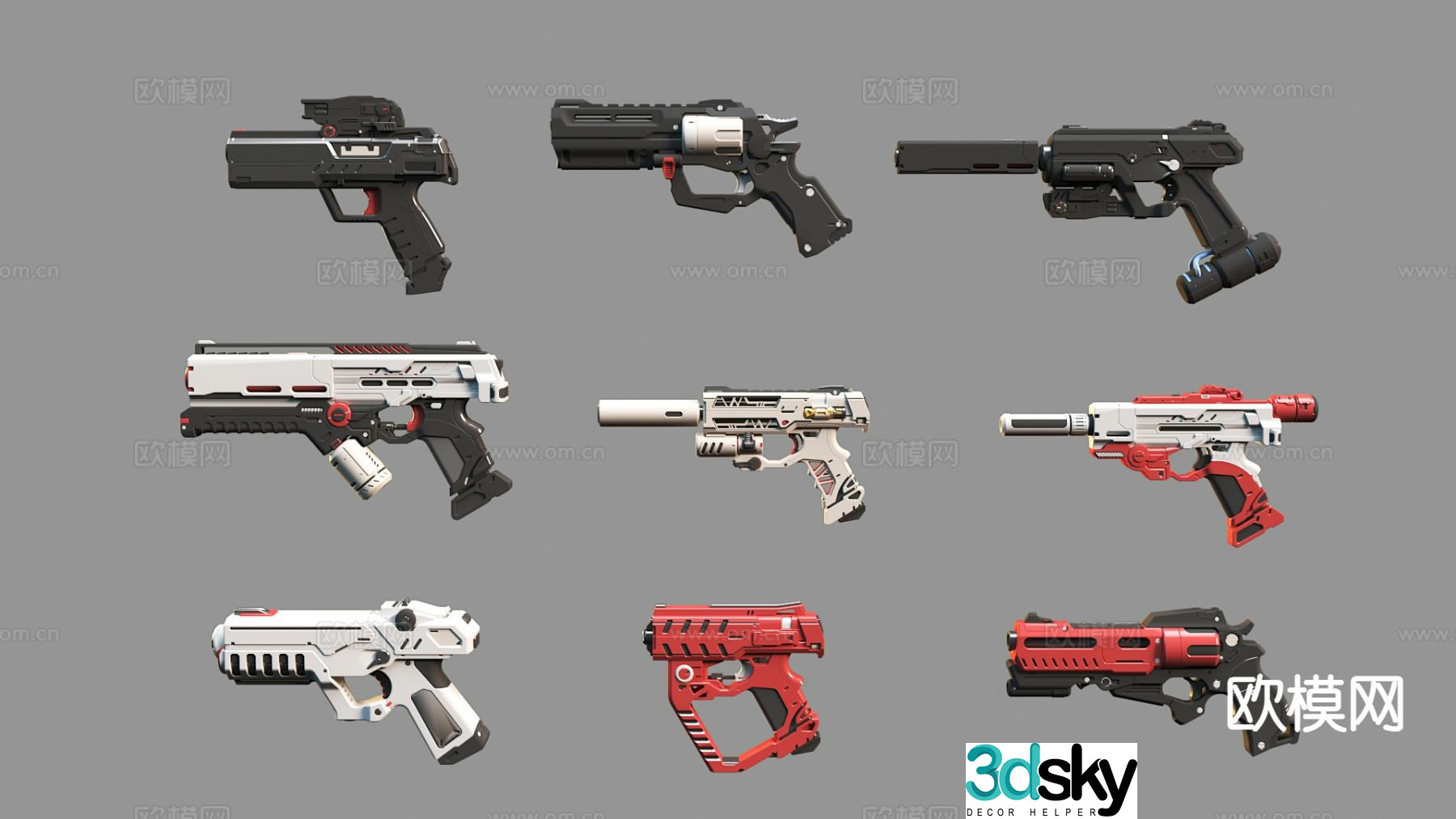 Pistol Gun 3d Model