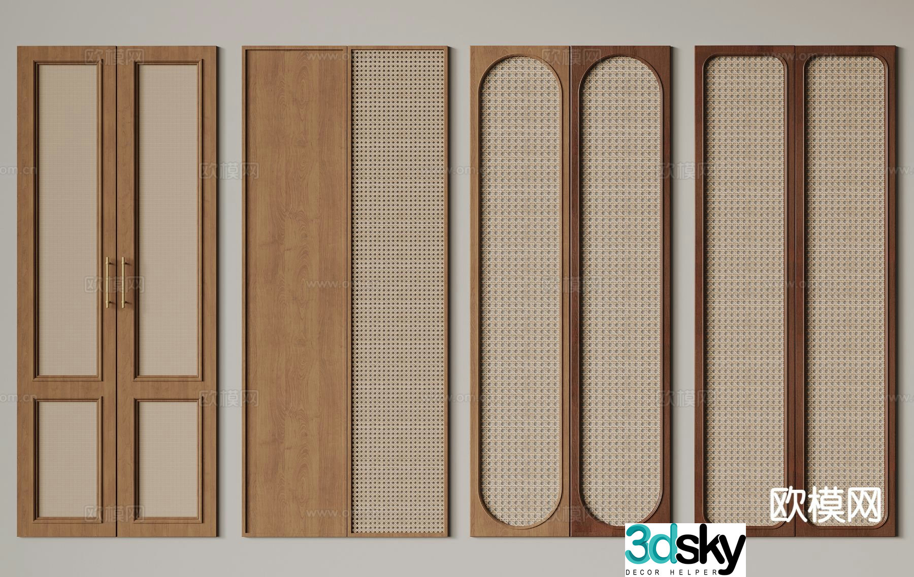 Middle-aged wardrobe door panel 3d model