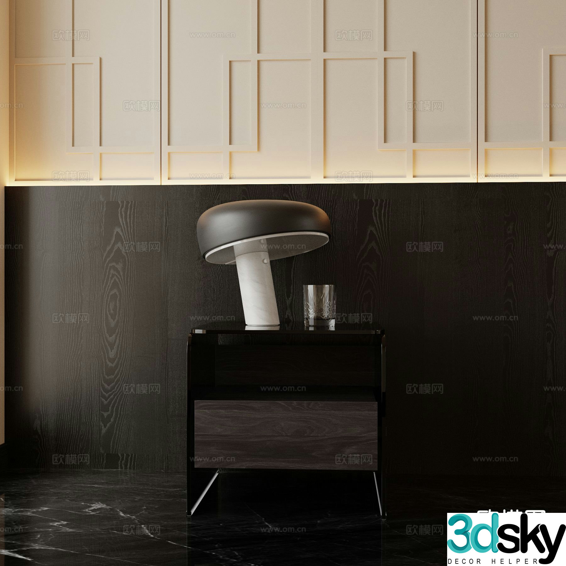 Modern bedside table 3d model