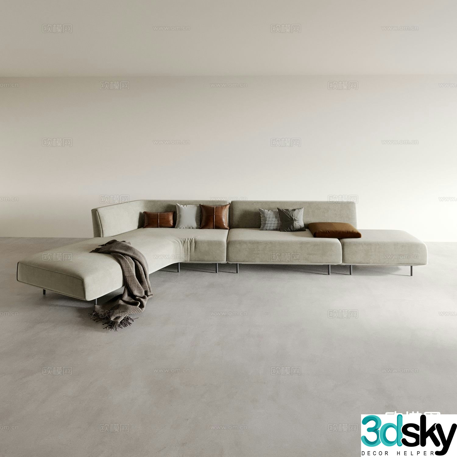 Modern special-shaped sofa multi-person sofa 3D model