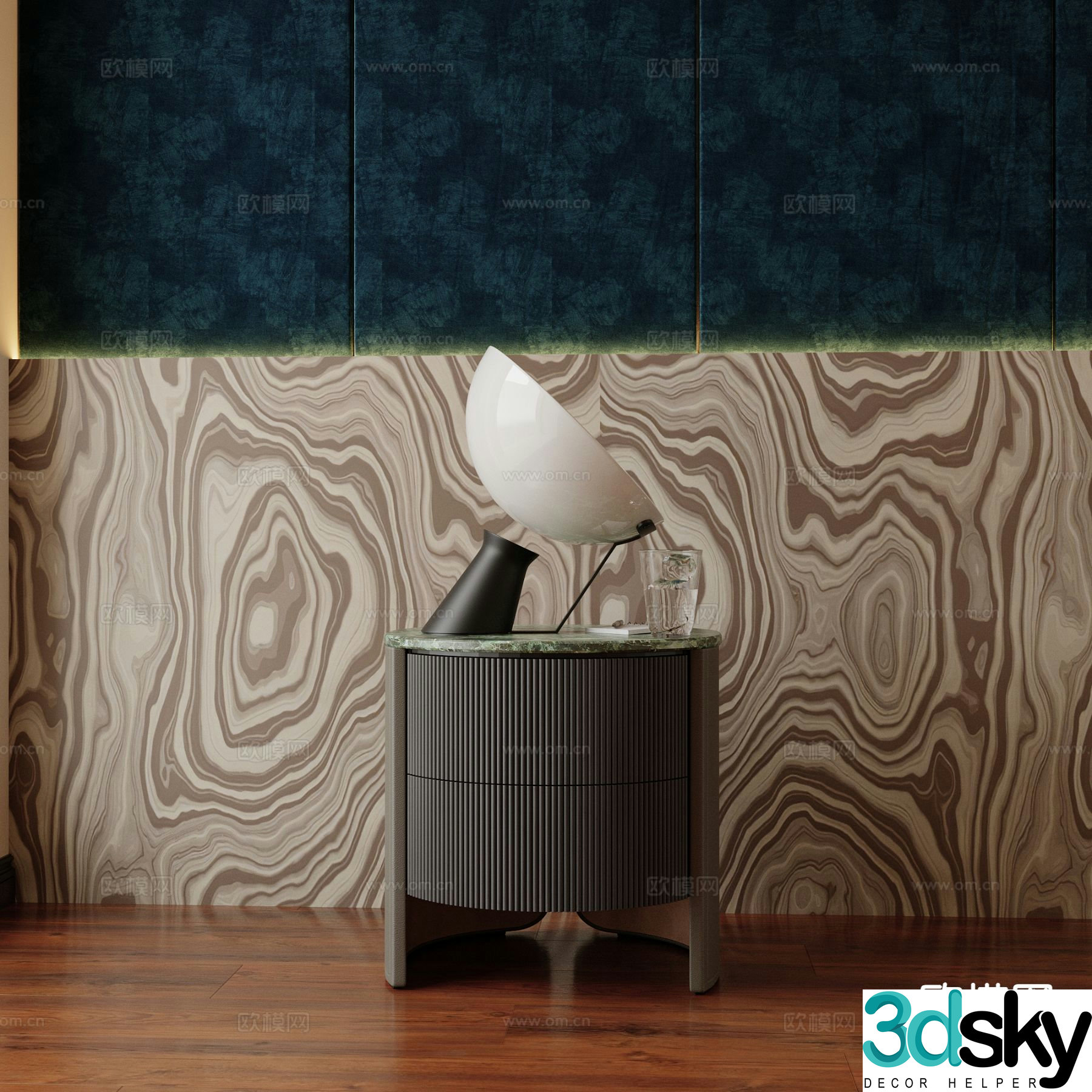 Modern bedside table 3d model