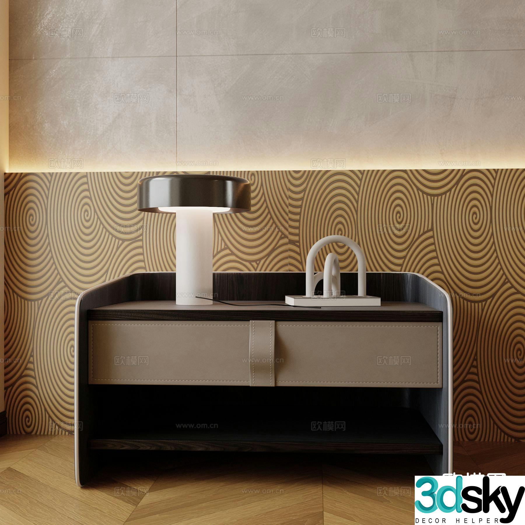 Modern bedside table 3d model