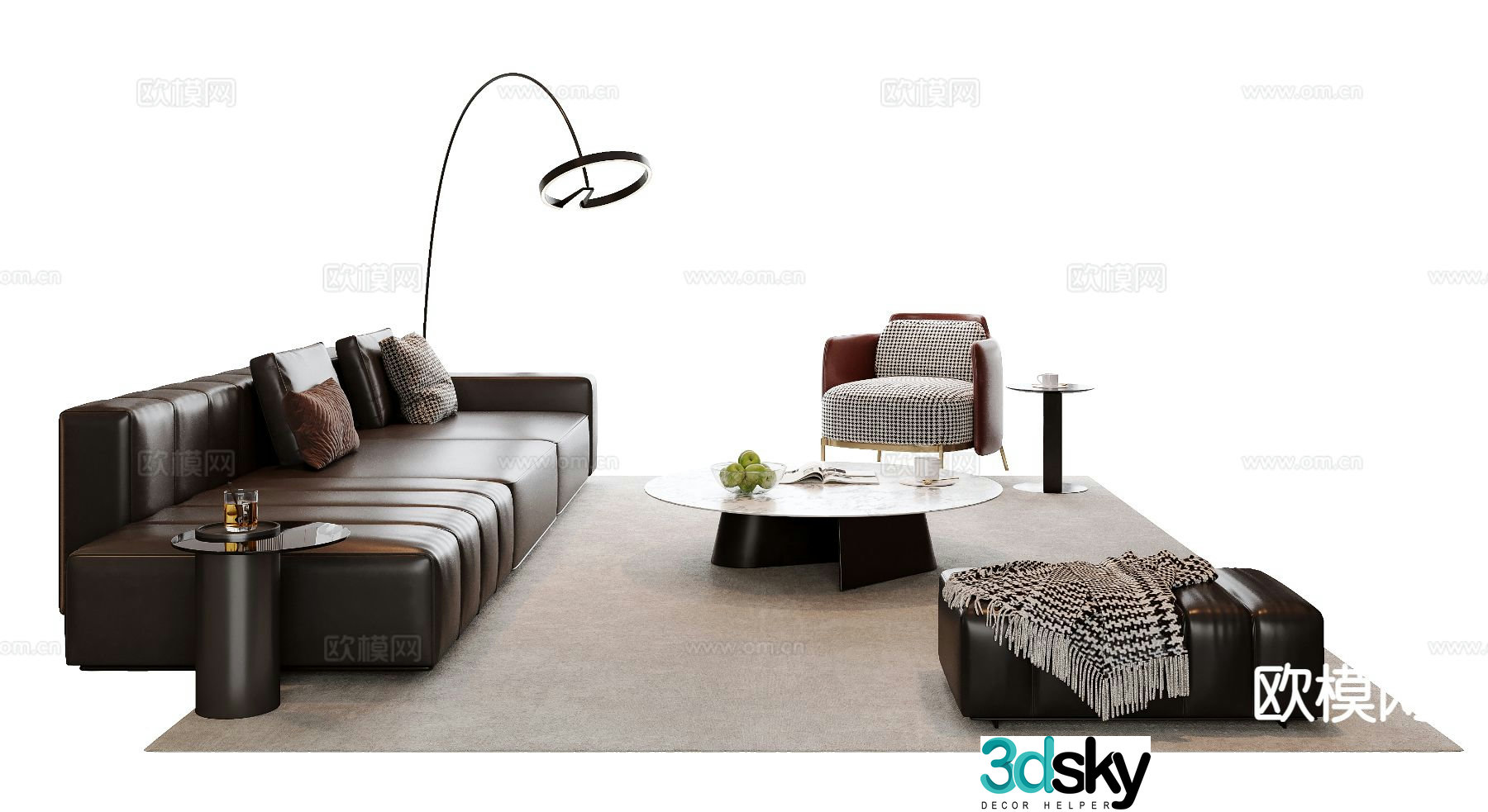 Italian sectional sofa 3d model