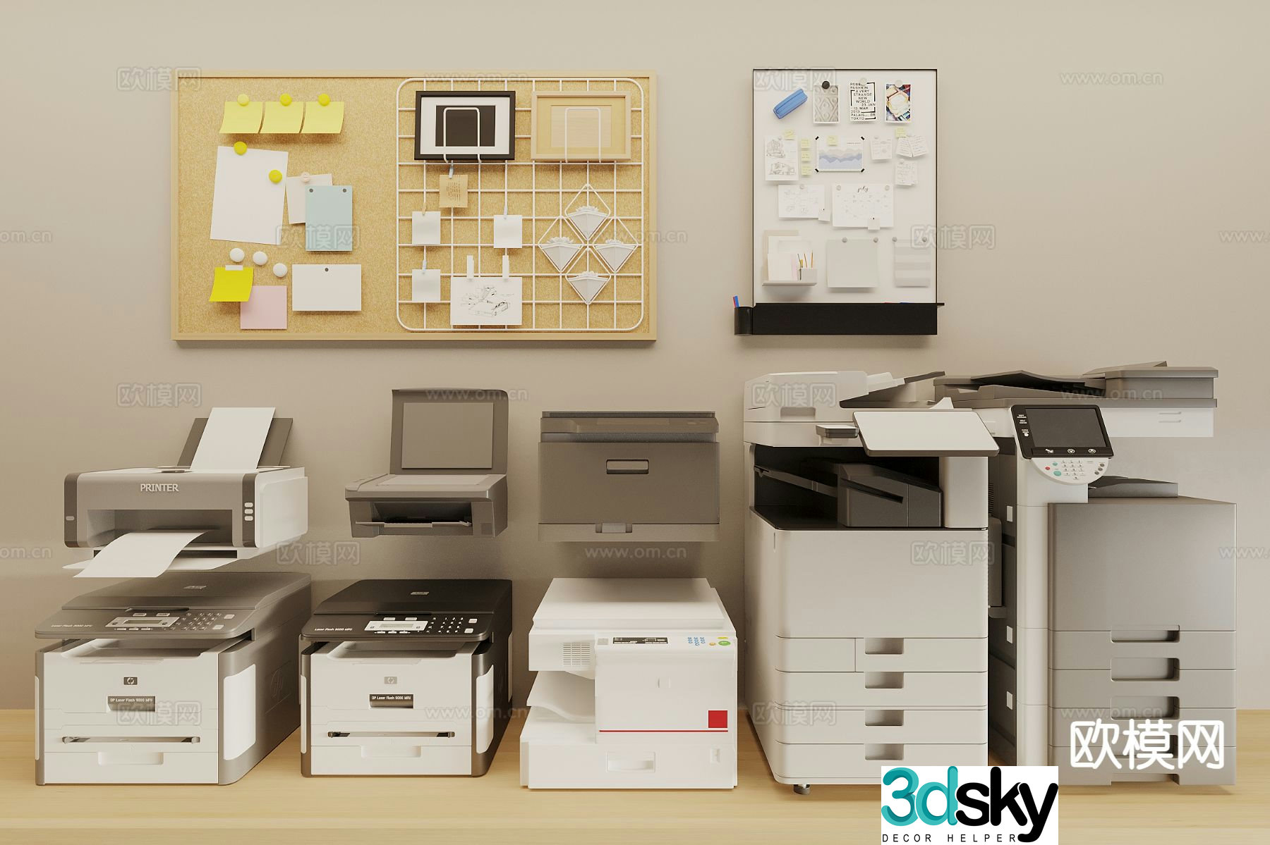 printer office supplies smart printer copier 3d model