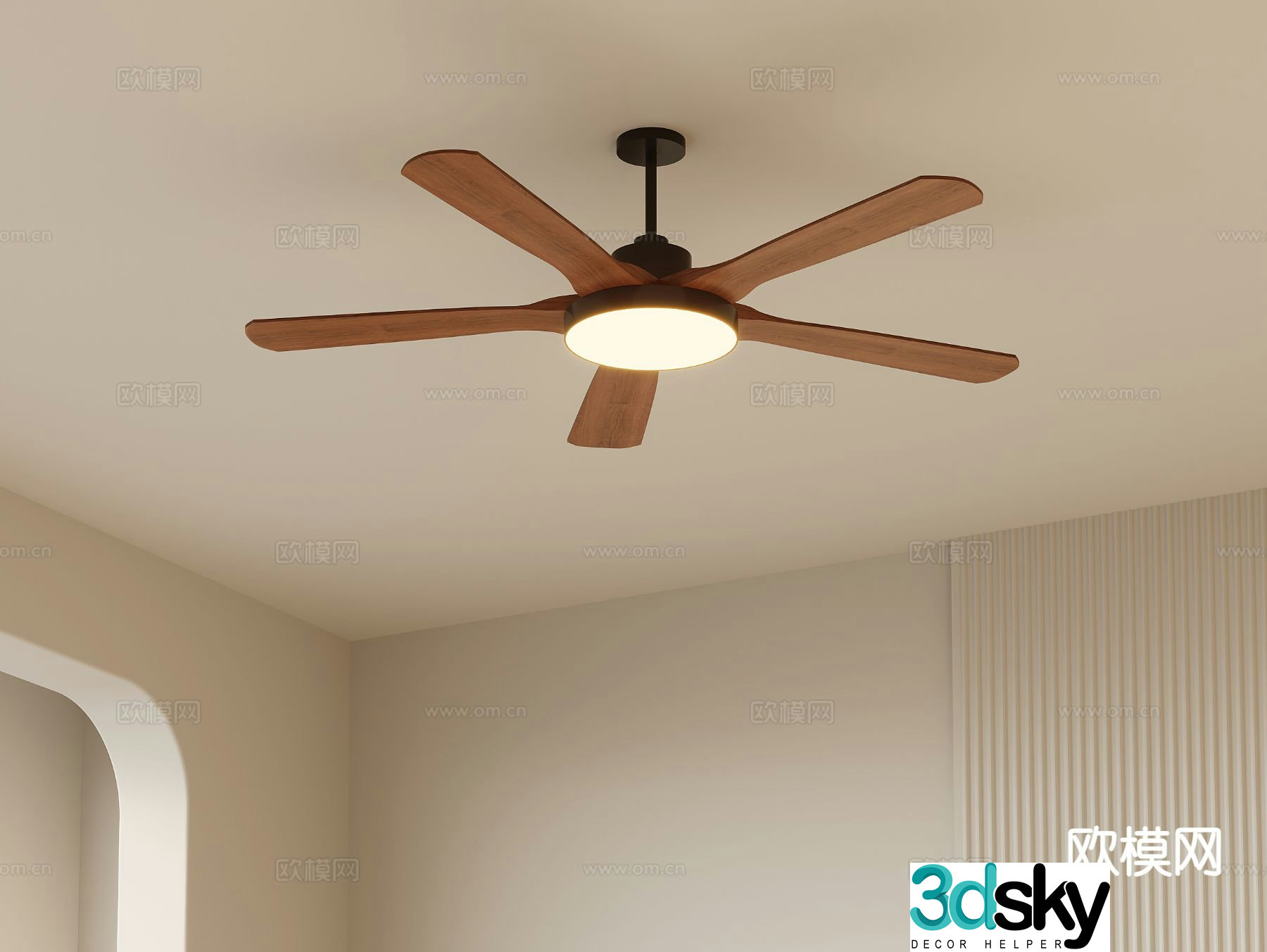 Medieval style ceiling fan lamp fan lamp 3d model