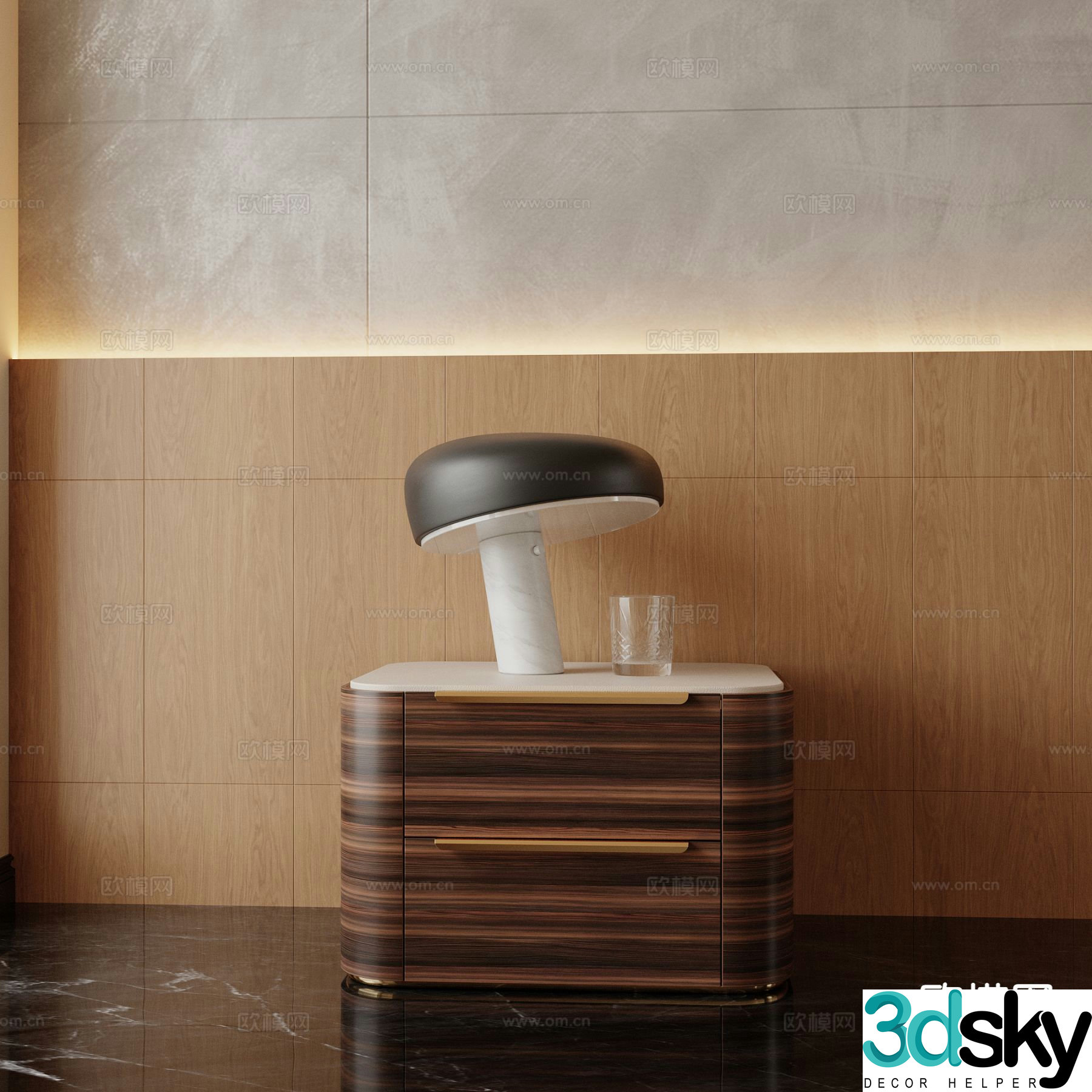 Modern bedside table 3d model