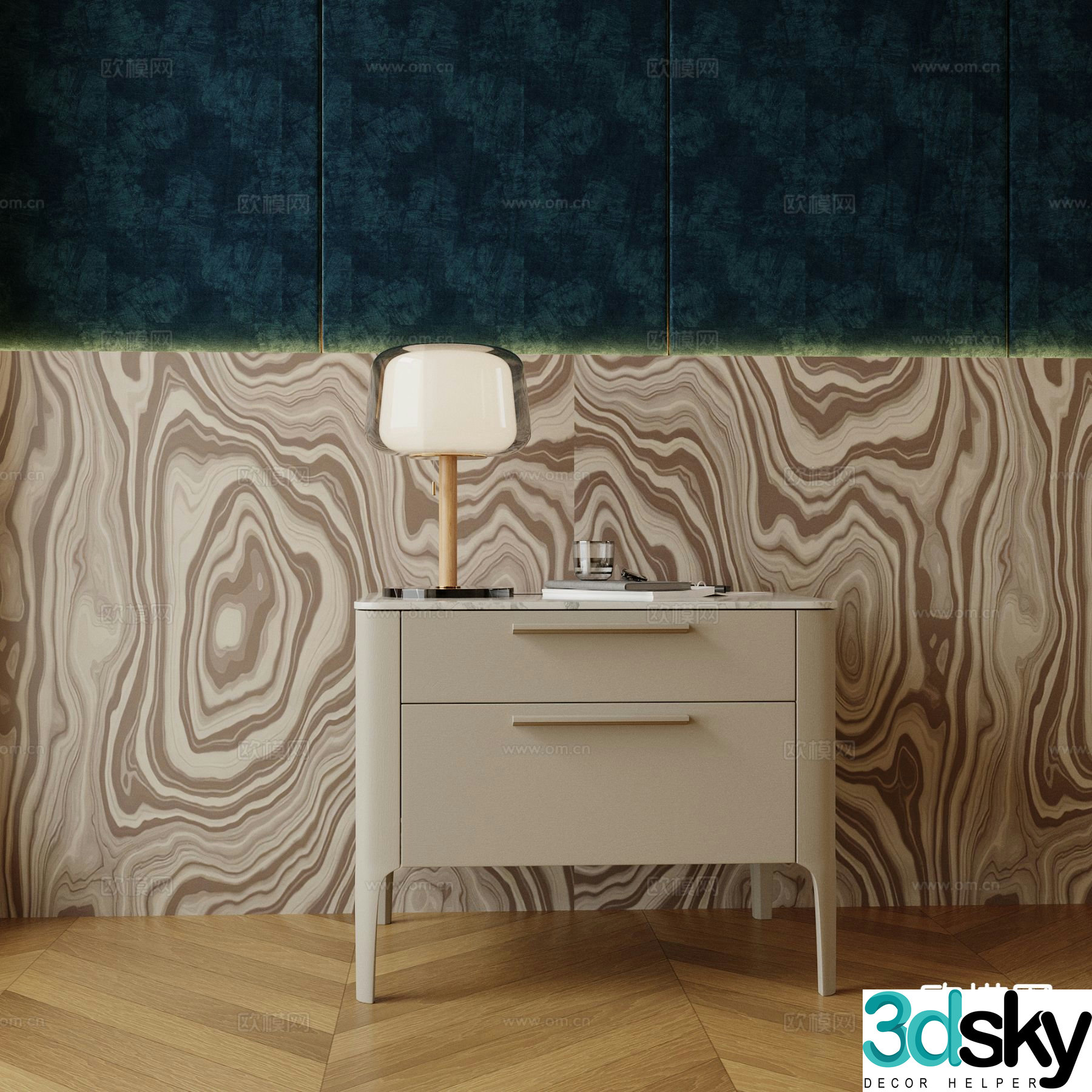 Modern bedside table 3d model