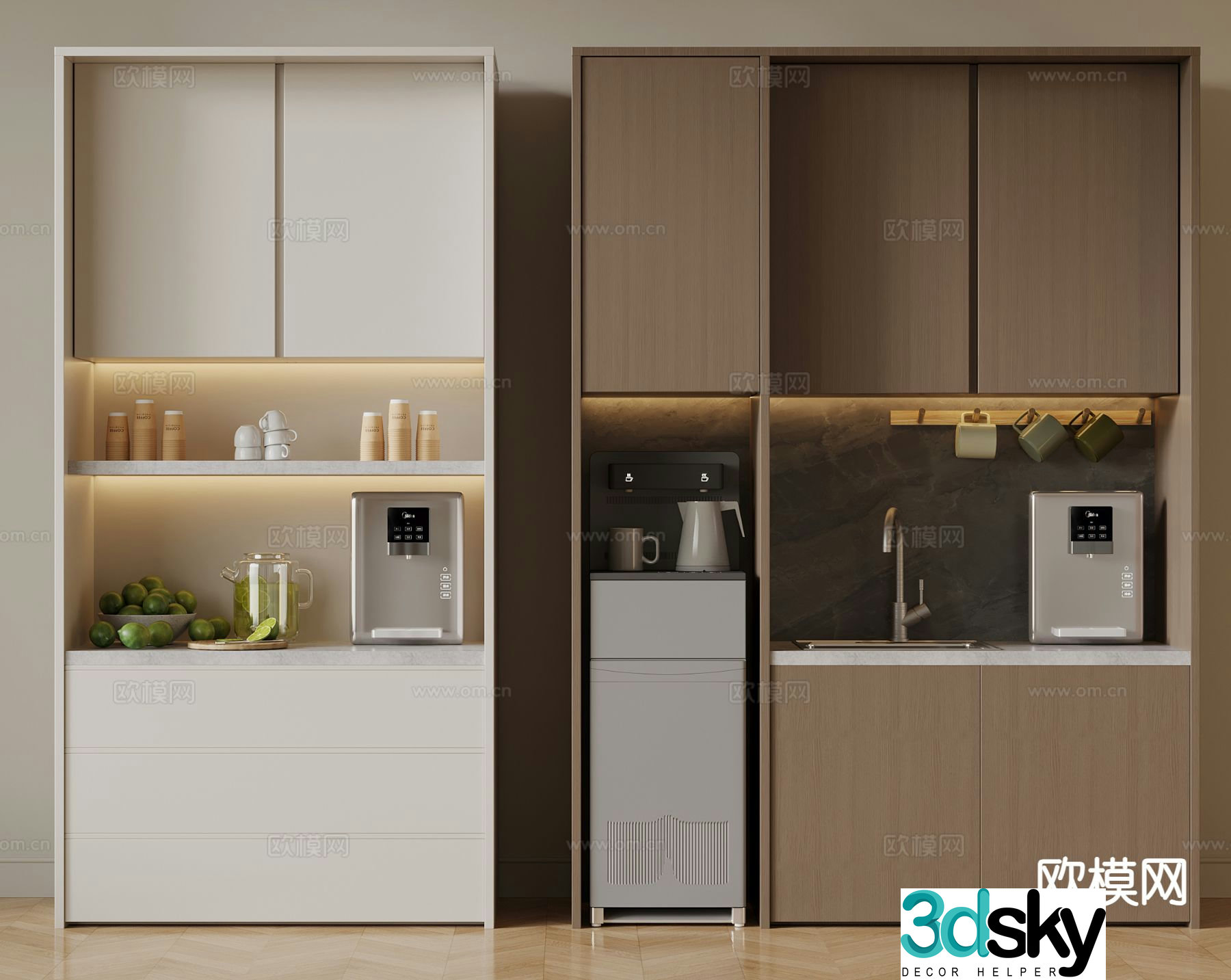 Modern sideboard tea cabinet 3d model