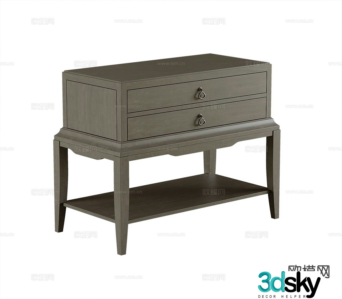 American bedside table 3d model
