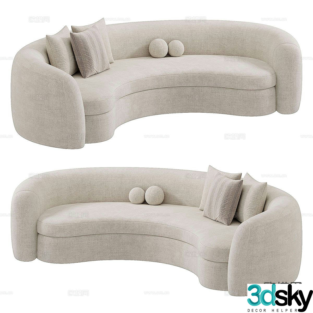 Modern curved sofa special shaped sofa 3d model