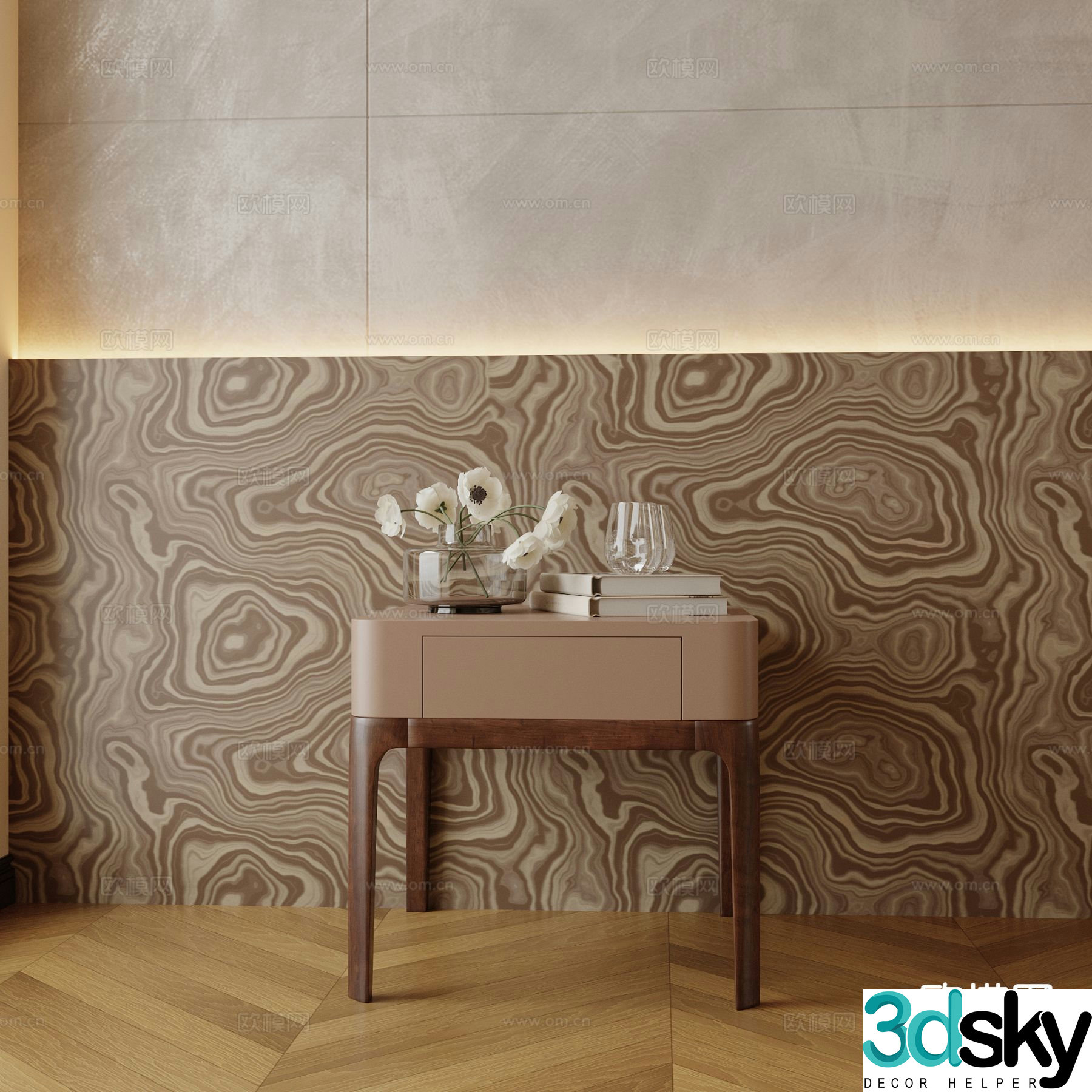 Modern bedside table 3d model