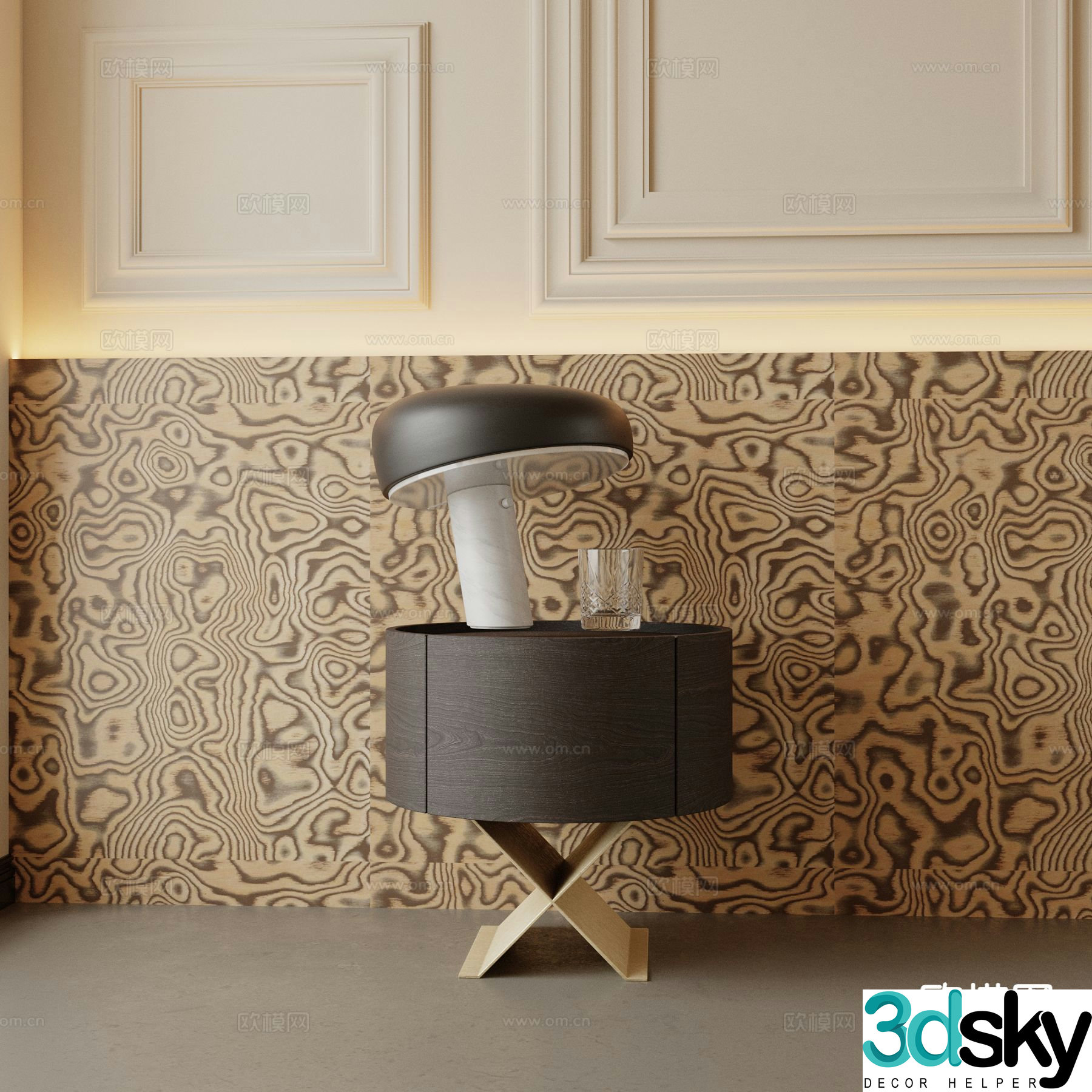 Modern bedside table 3d model