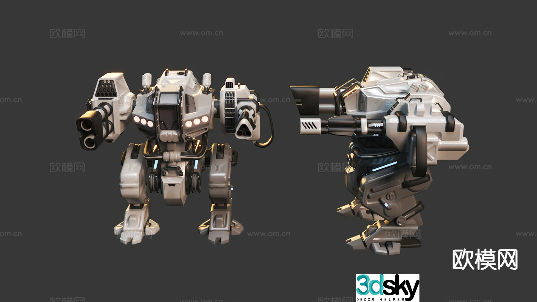 Battle mech robot 3d model