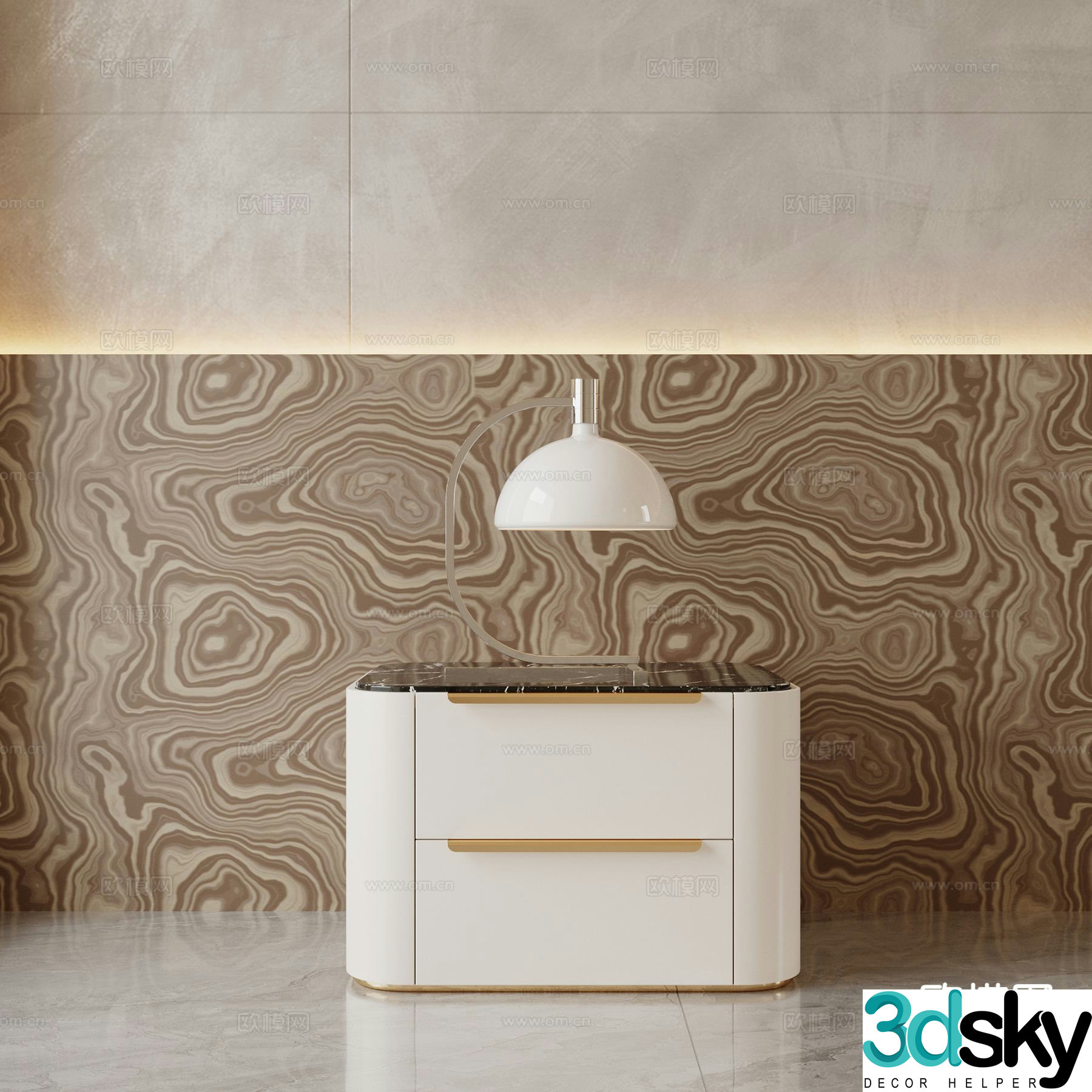 Modern bedside table 3d model