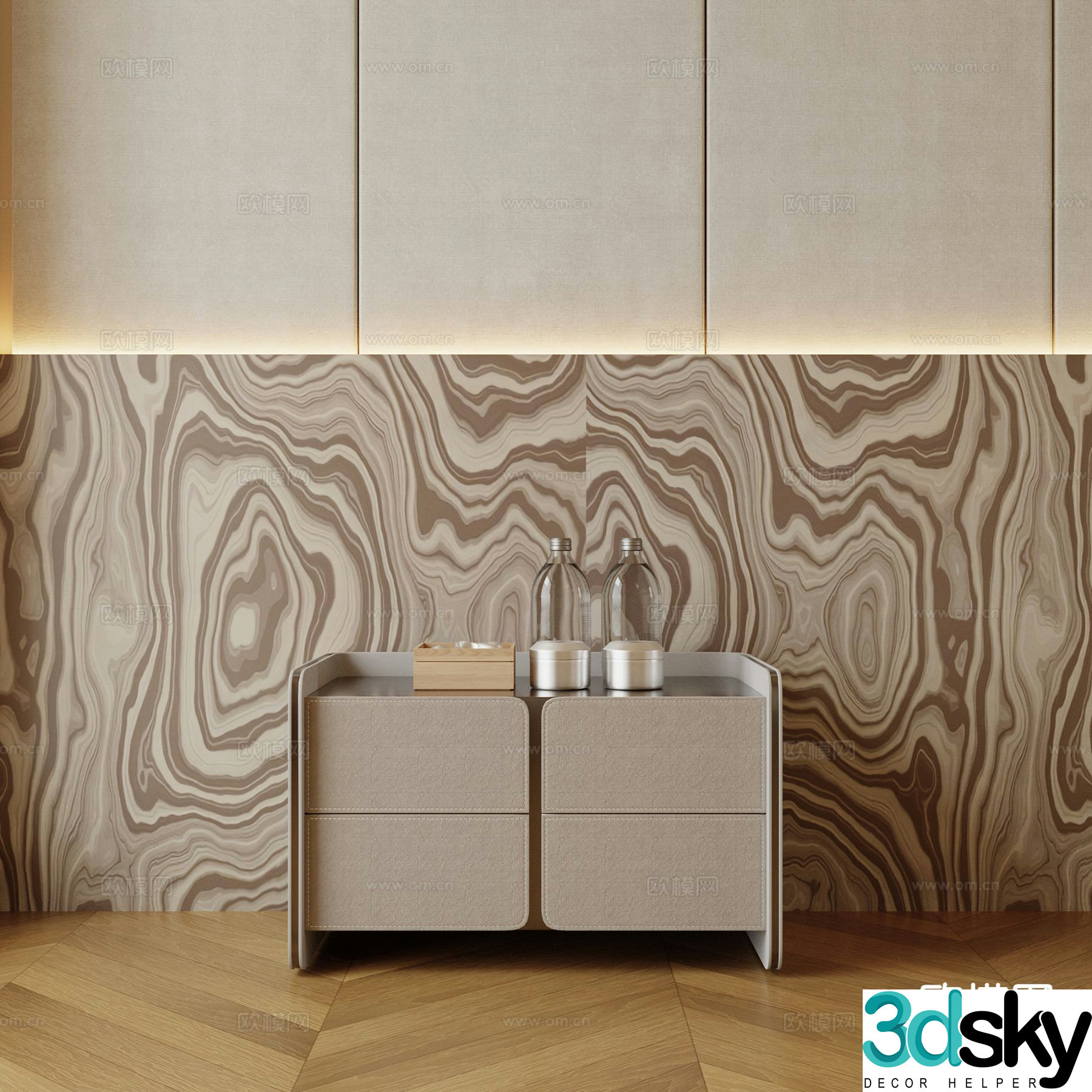 Modern bedside table 3d model