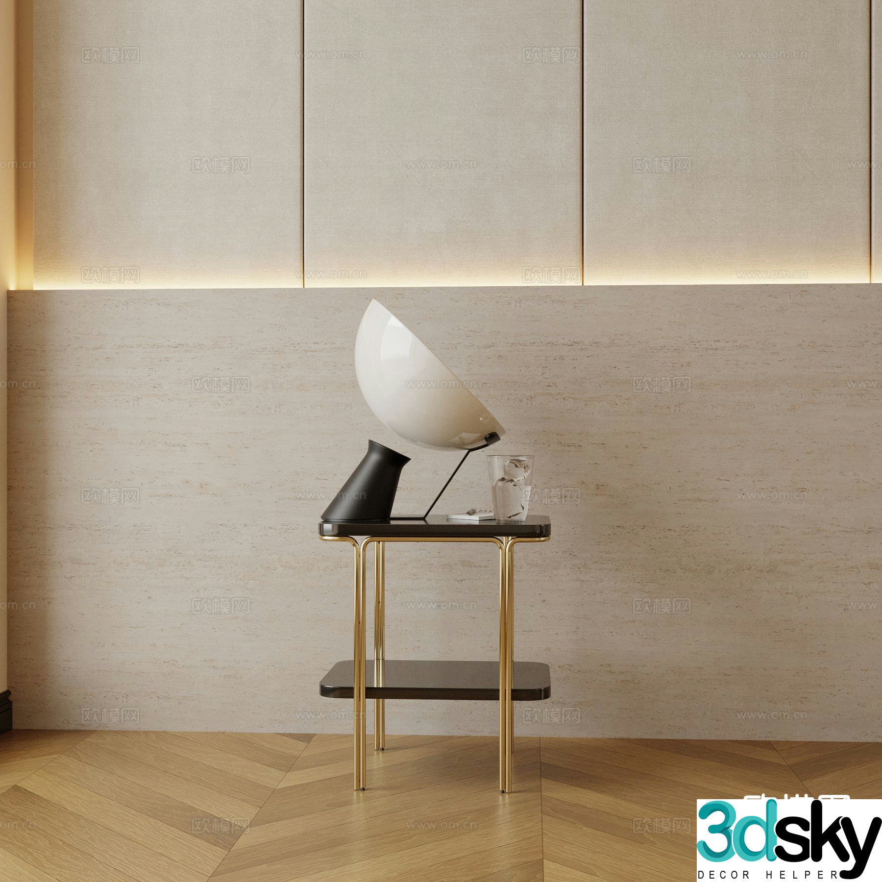 Modern bedside table 3d model