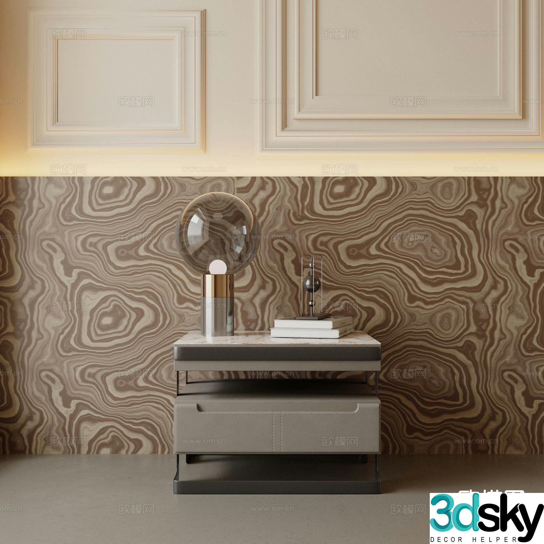 Modern bedside table 3d model