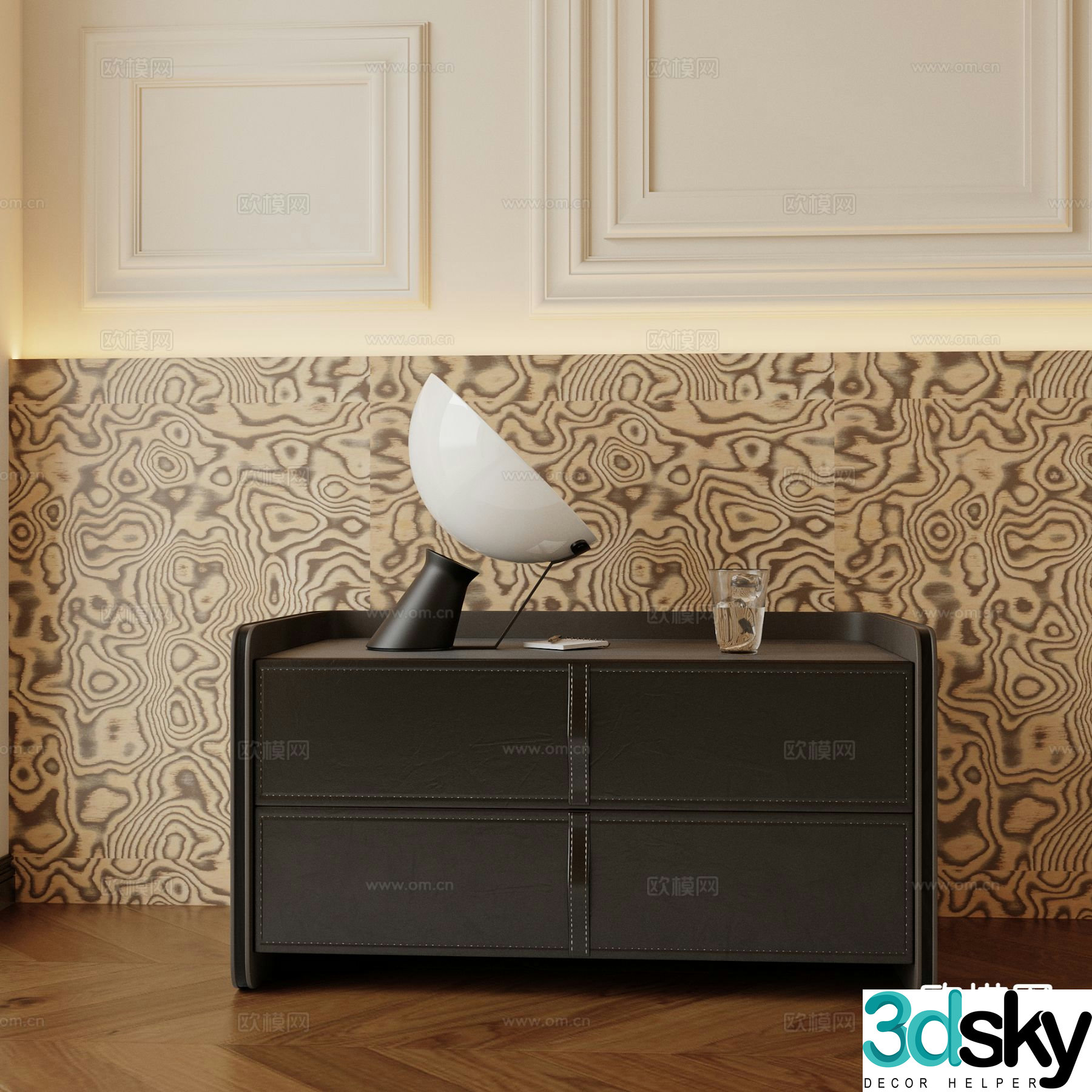 Modern bedside table 3d model