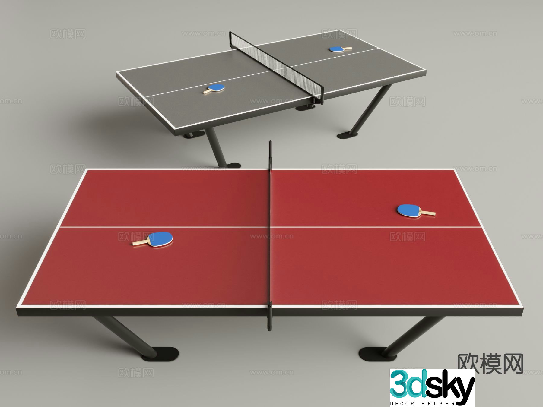 Modern table tennis table 3d model