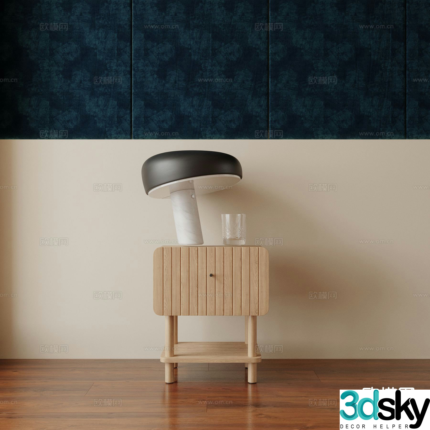 Modern bedside table 3d model