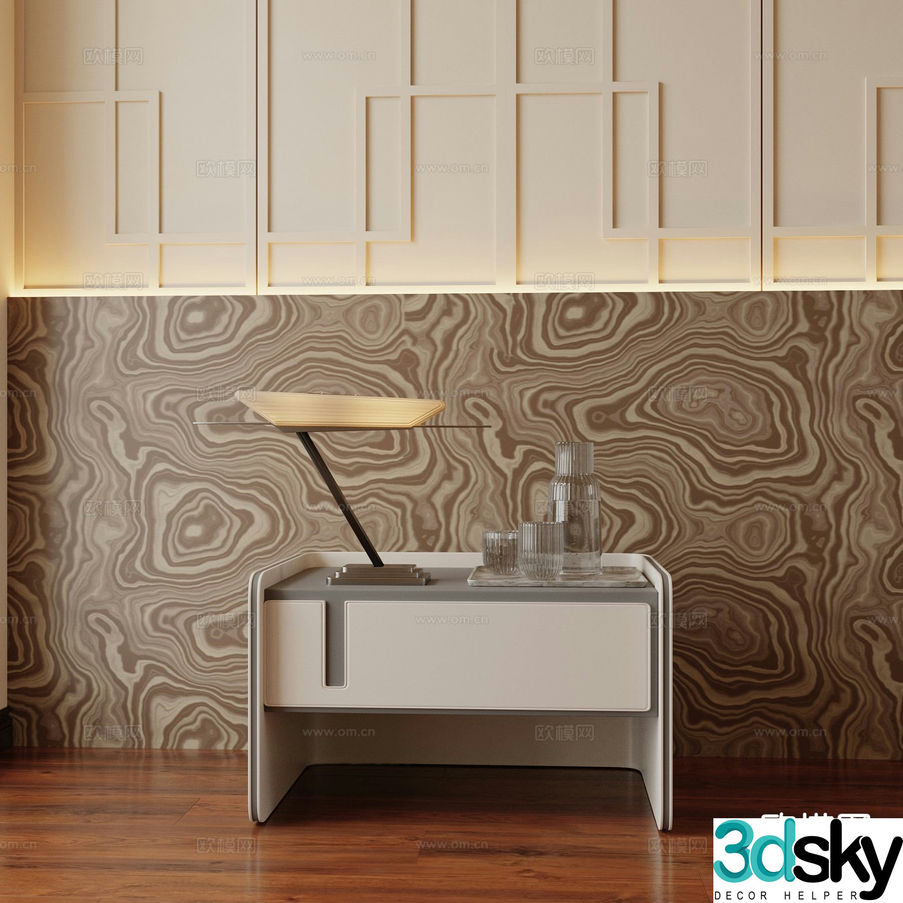 Modern bedside table 3d model