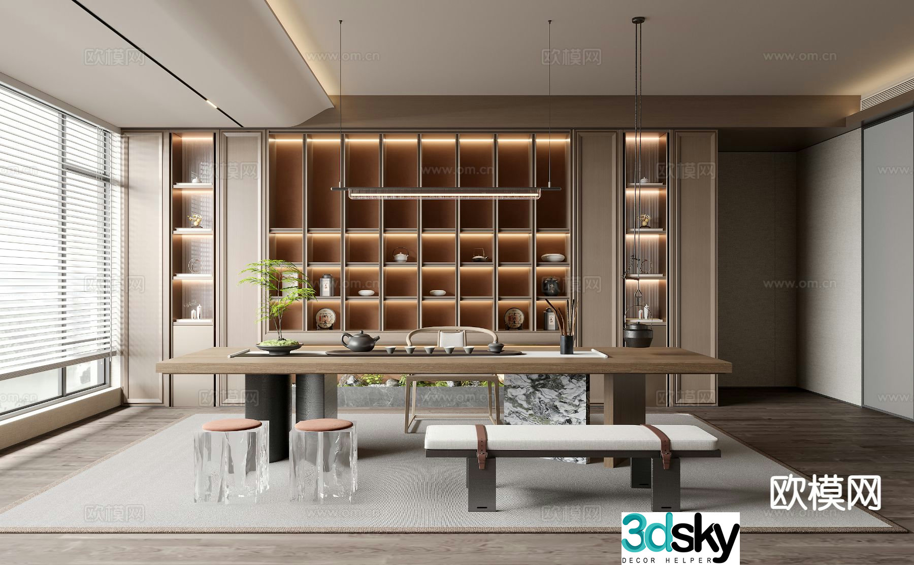 New Chinese tea room 3D model