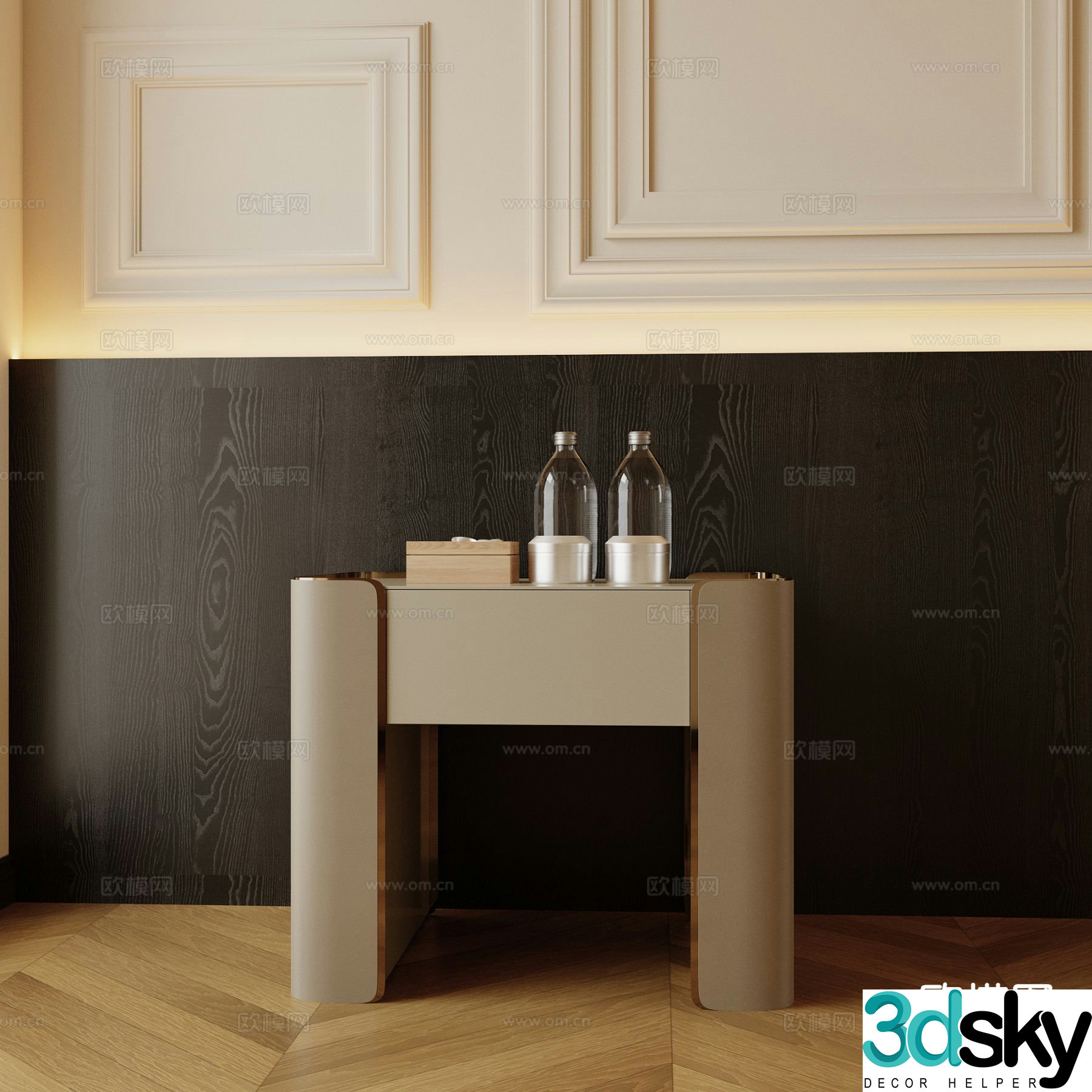 Modern bedside table 3d model