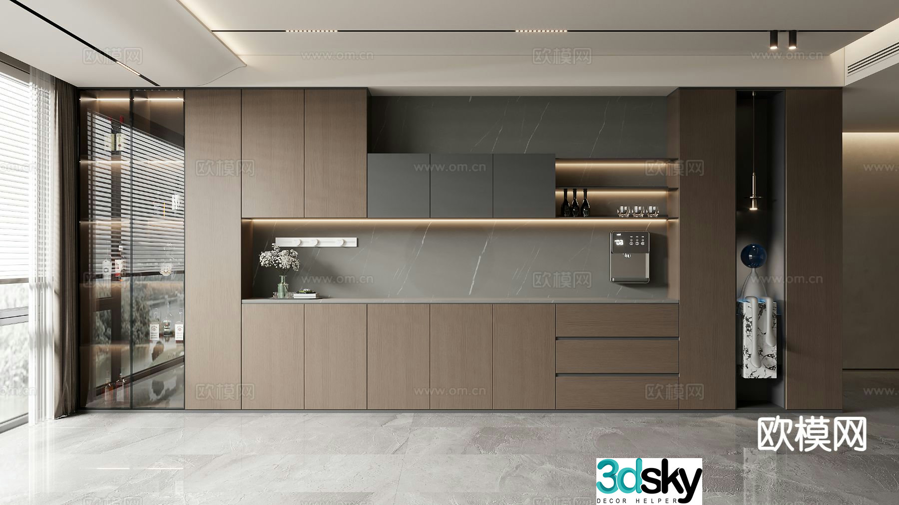 Modern wine cabinet sideboard 3d model