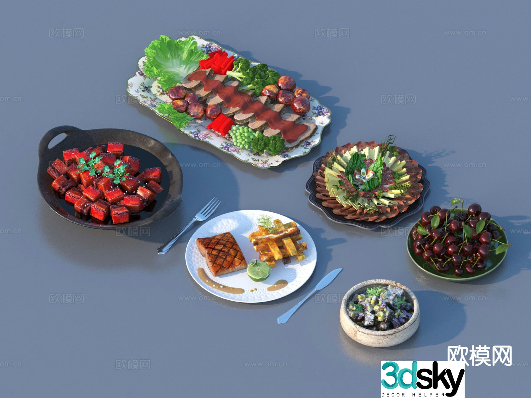 food western food food fruit 3d model
