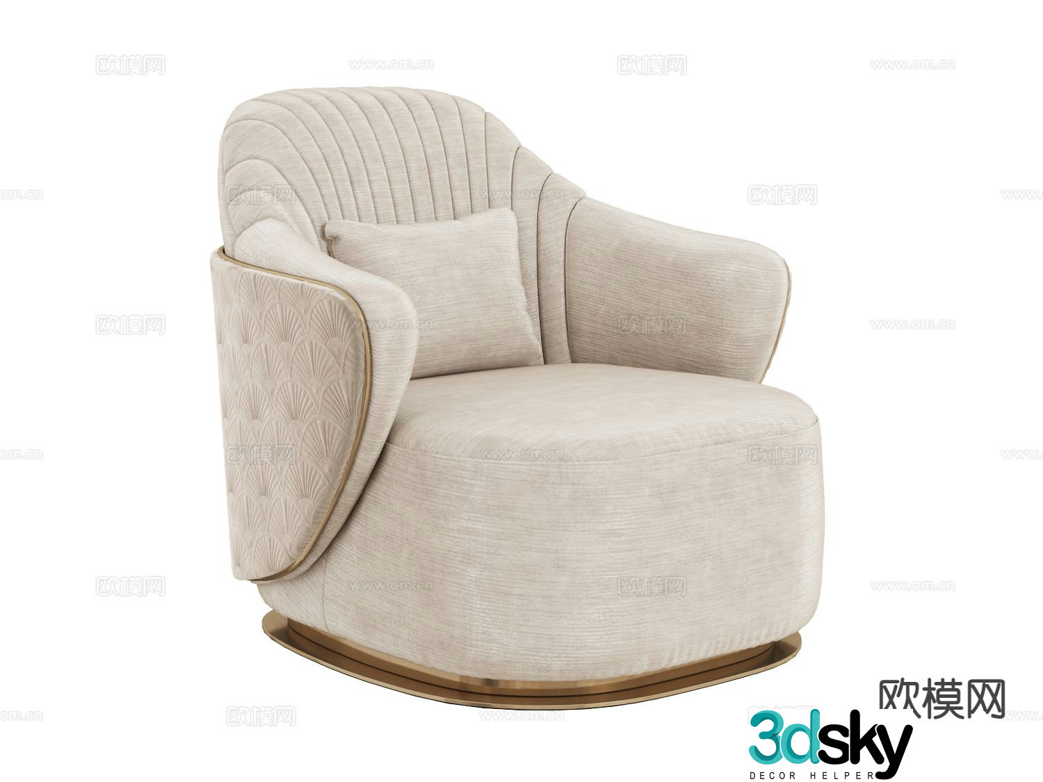 visionnaire light luxury single sofa 3d model