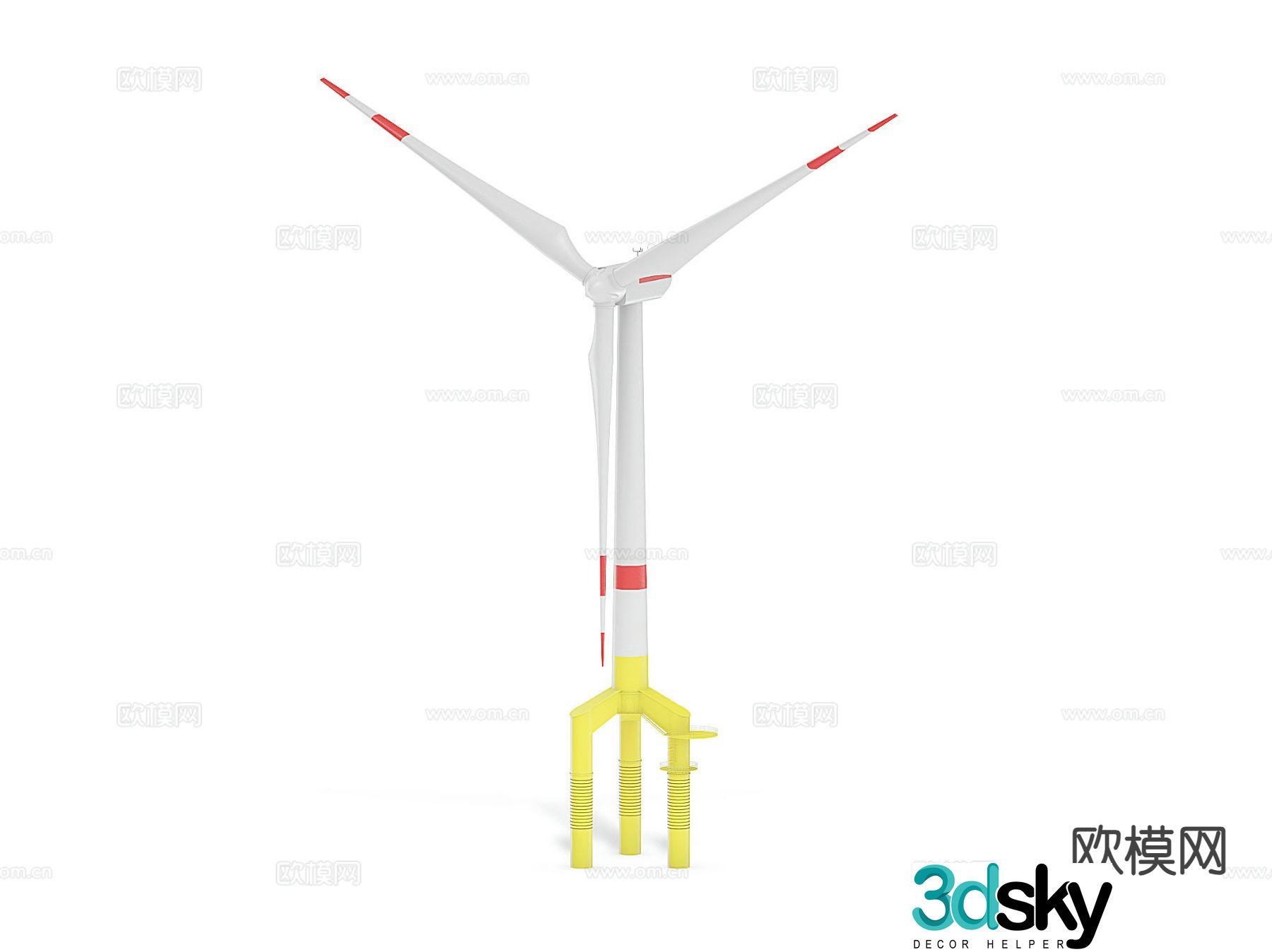 Wind power station new energy 3d model