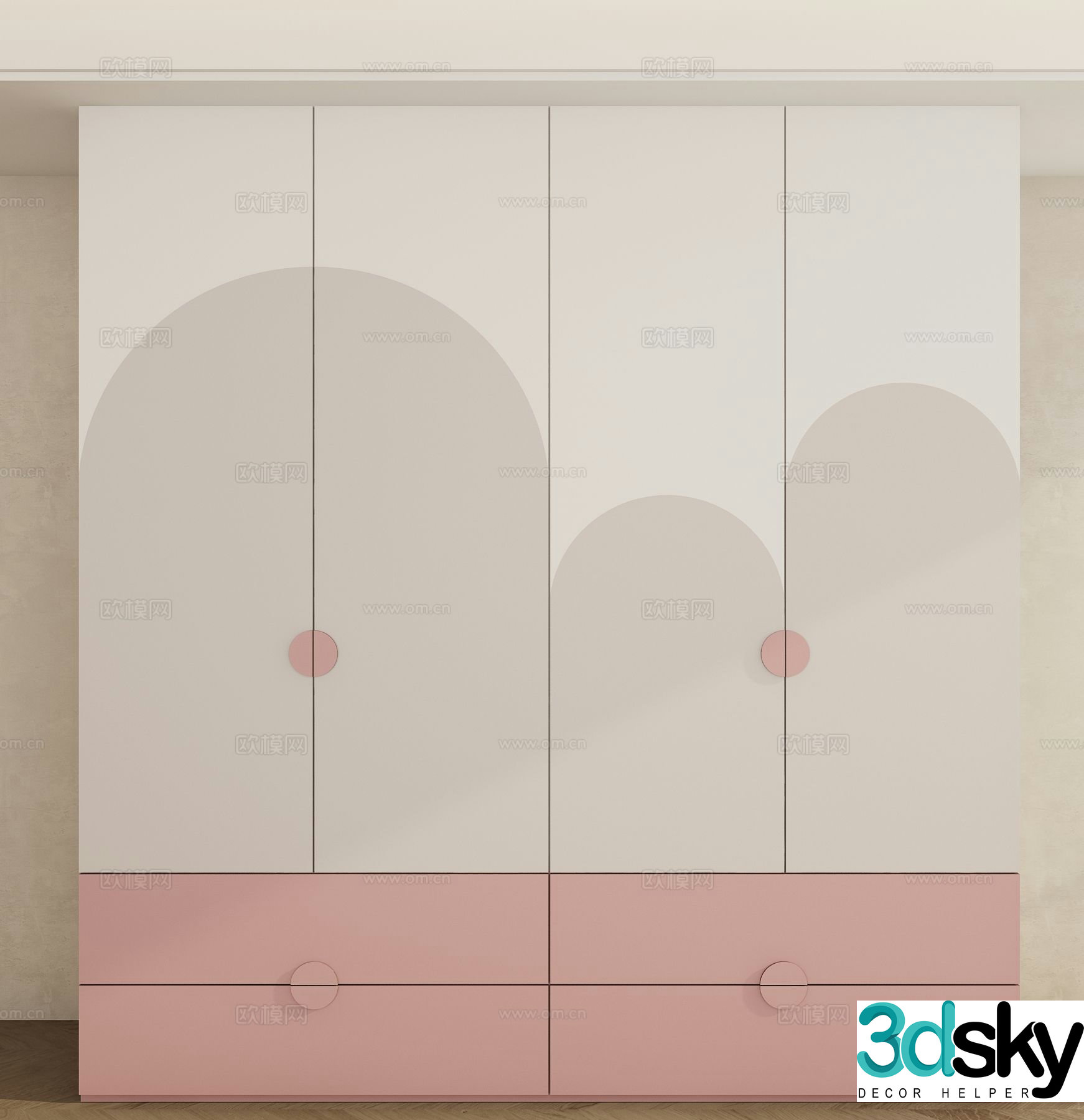 Modern children’s wardrobe 3d model