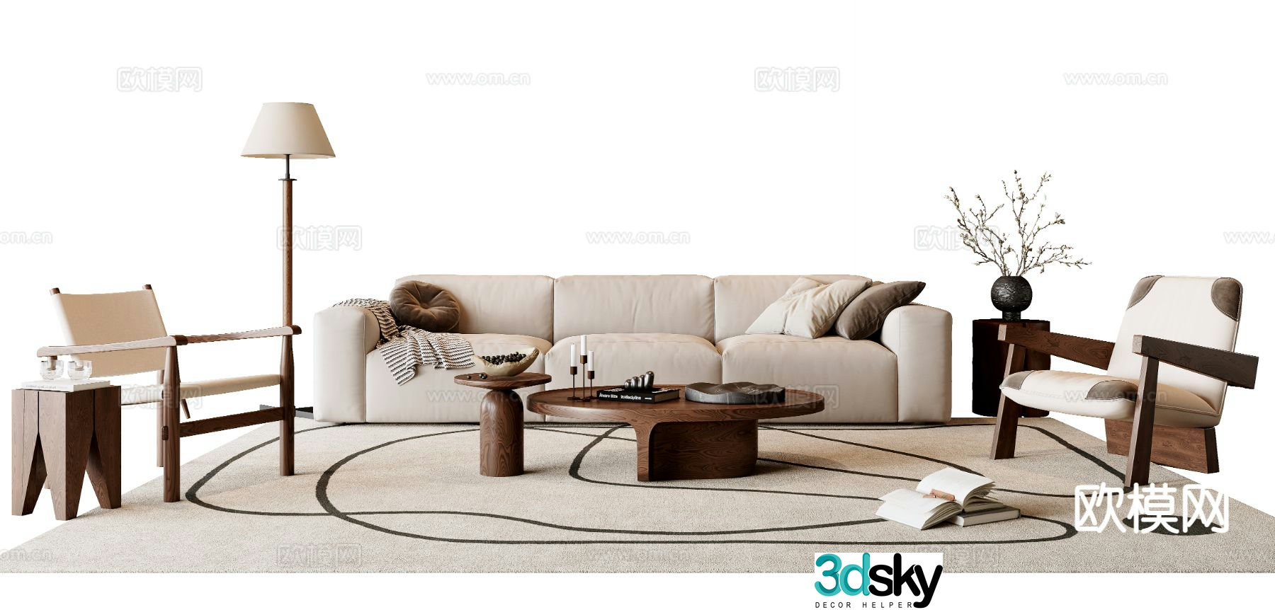 Medieval style sofa modular sofa 3d model