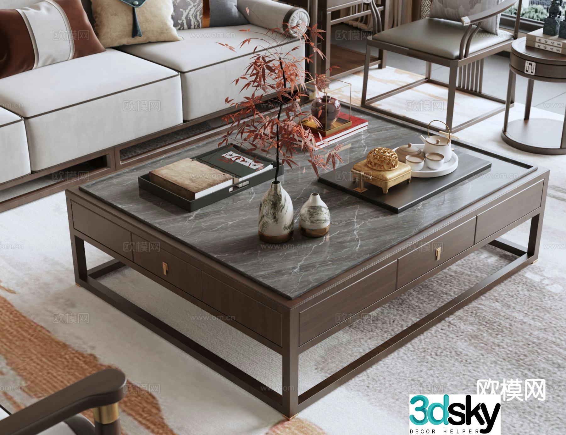 New Chinese coffee table 3D model
