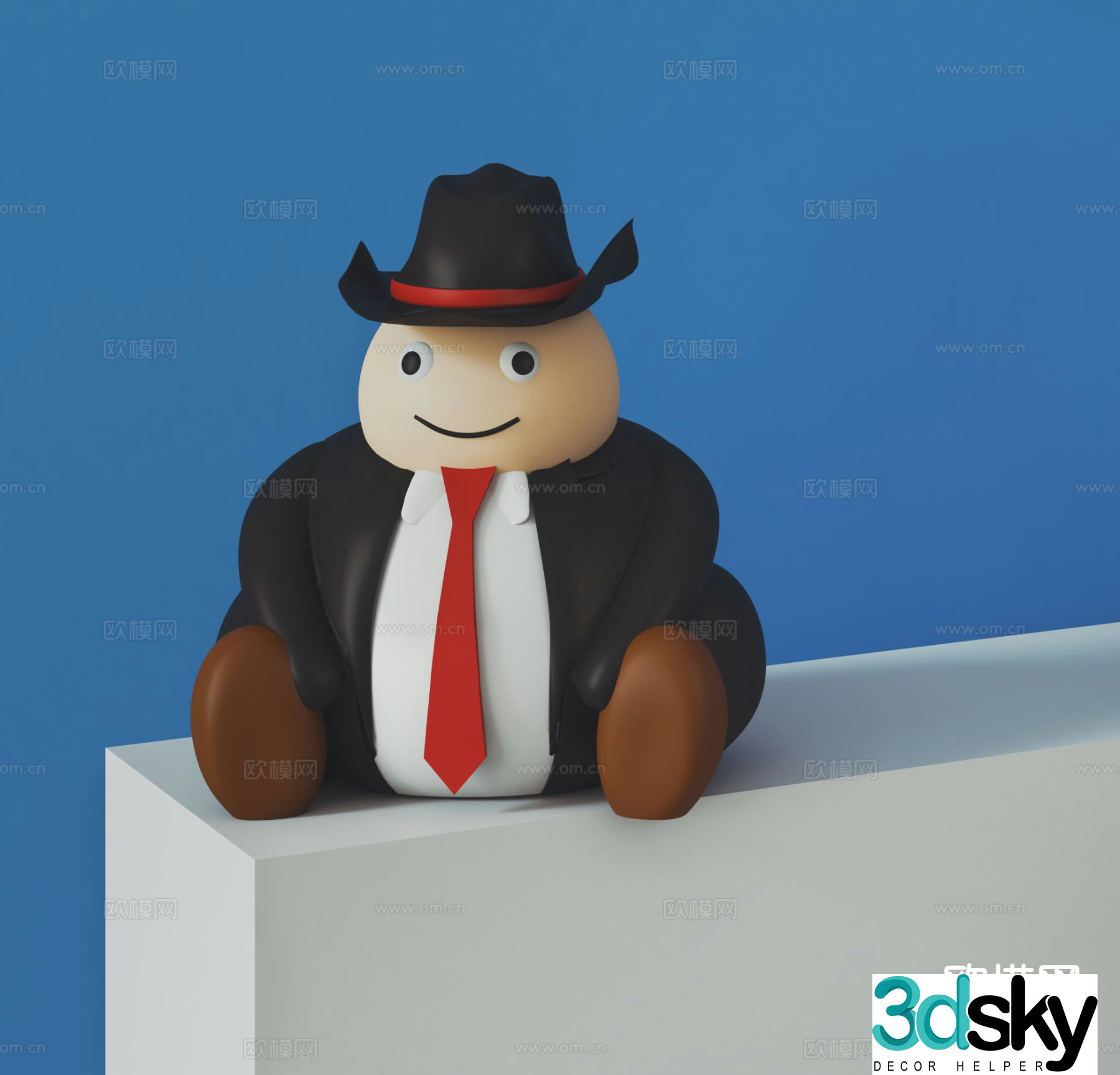 Modern doll sculpture cartoon ornament 3d model